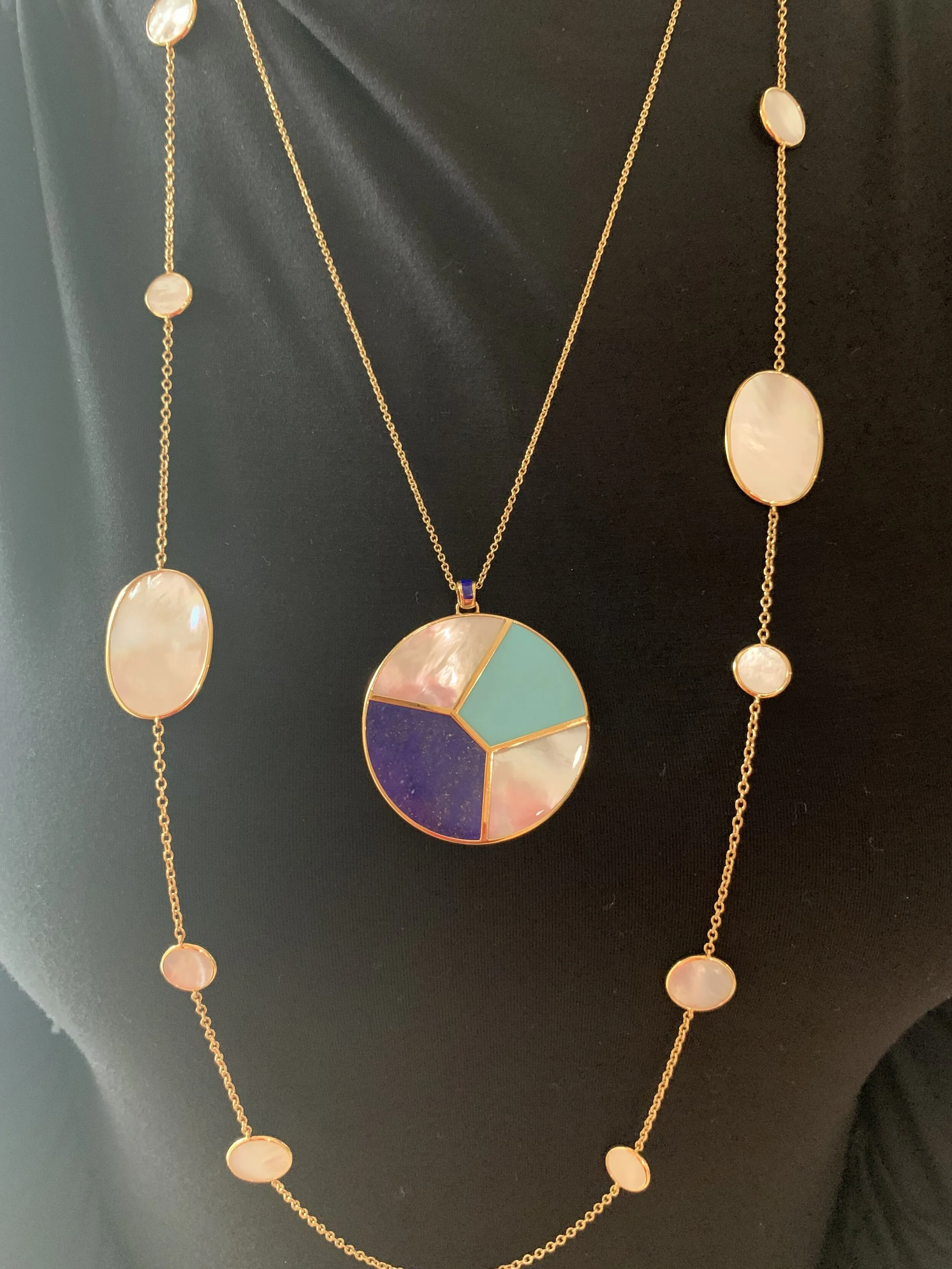 Ippolita Necklaces: Mother of Pearl Strand and Lapis, Turquoise &amp; Mother of Pearl Pendant
