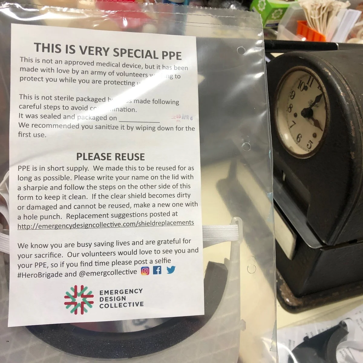 Delivering 750 new face shields