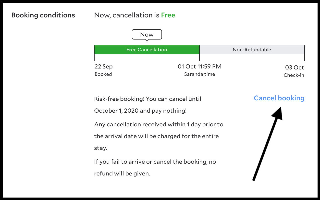 travel republic cancel hotel booking