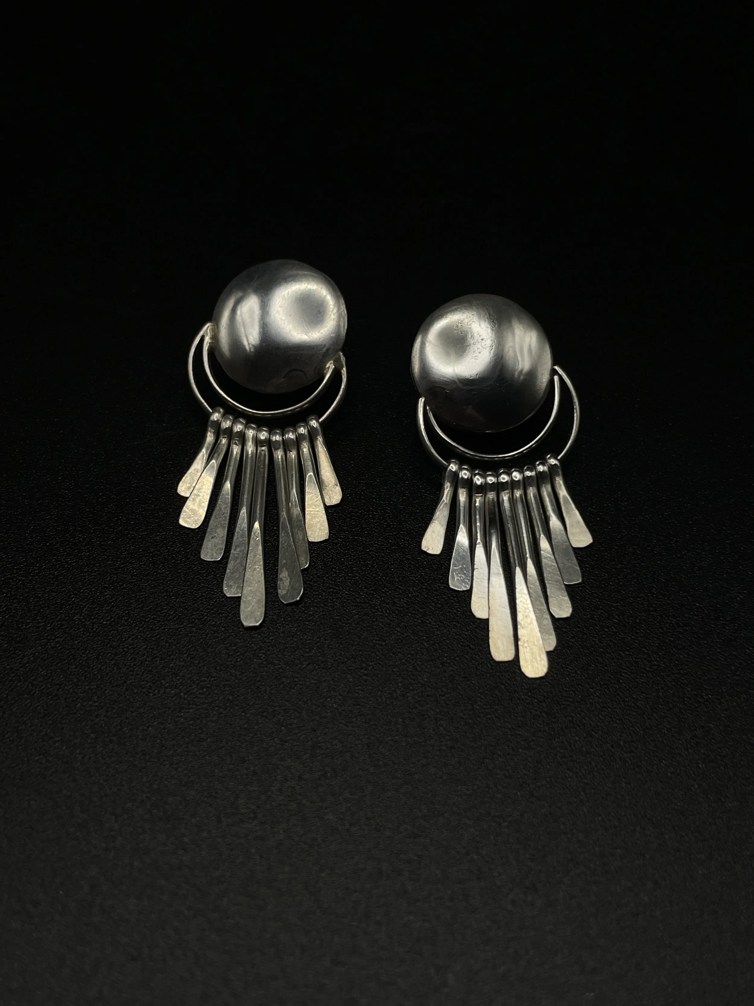 Earrings:  Vintage Taxco Fan