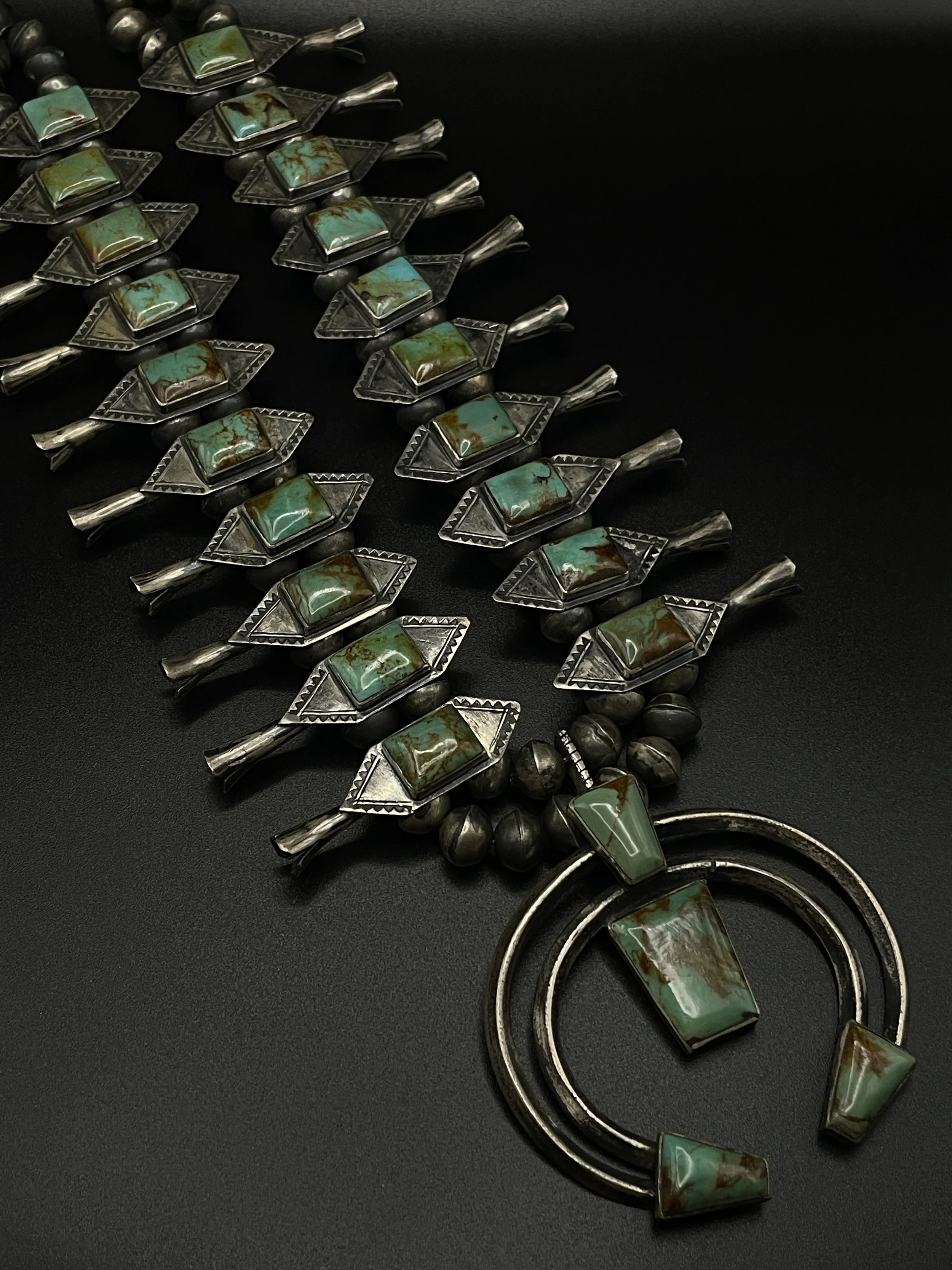 Necklace: Vintage Box bow Squash Blossom