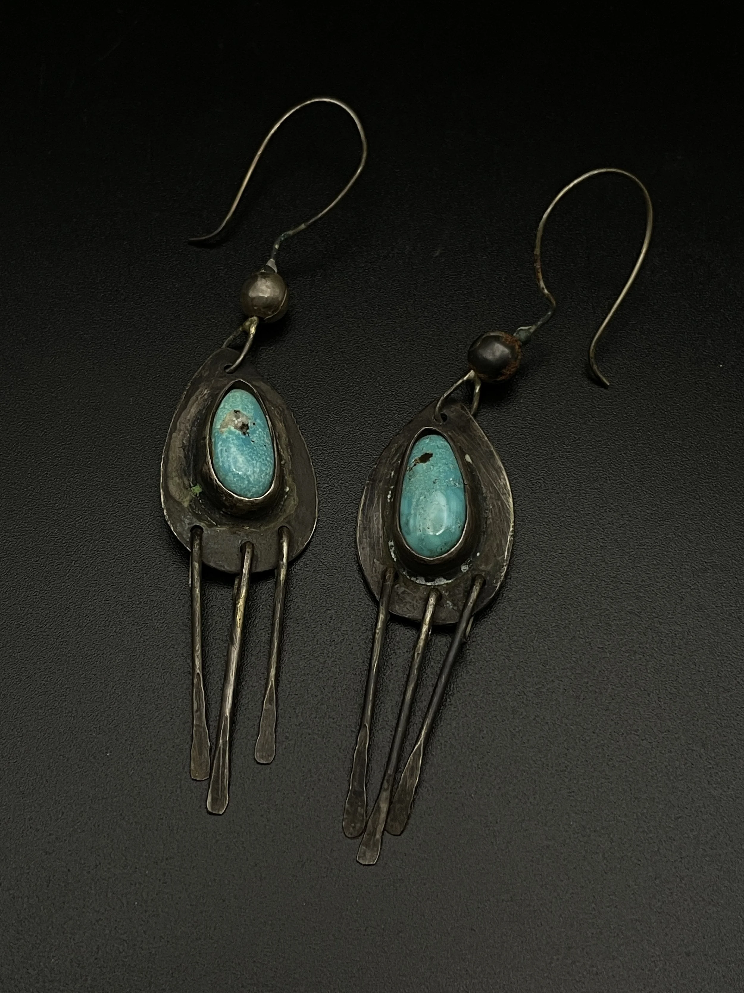 Earrings: Vintage Navajo Kingman Turquoise