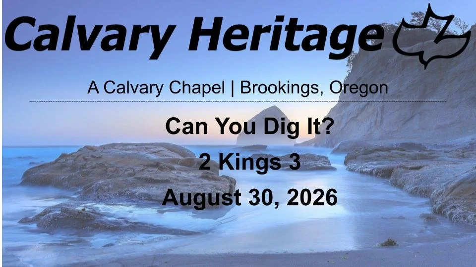 Can You Dig It? // 2 Kings 3 // August 30, 2026