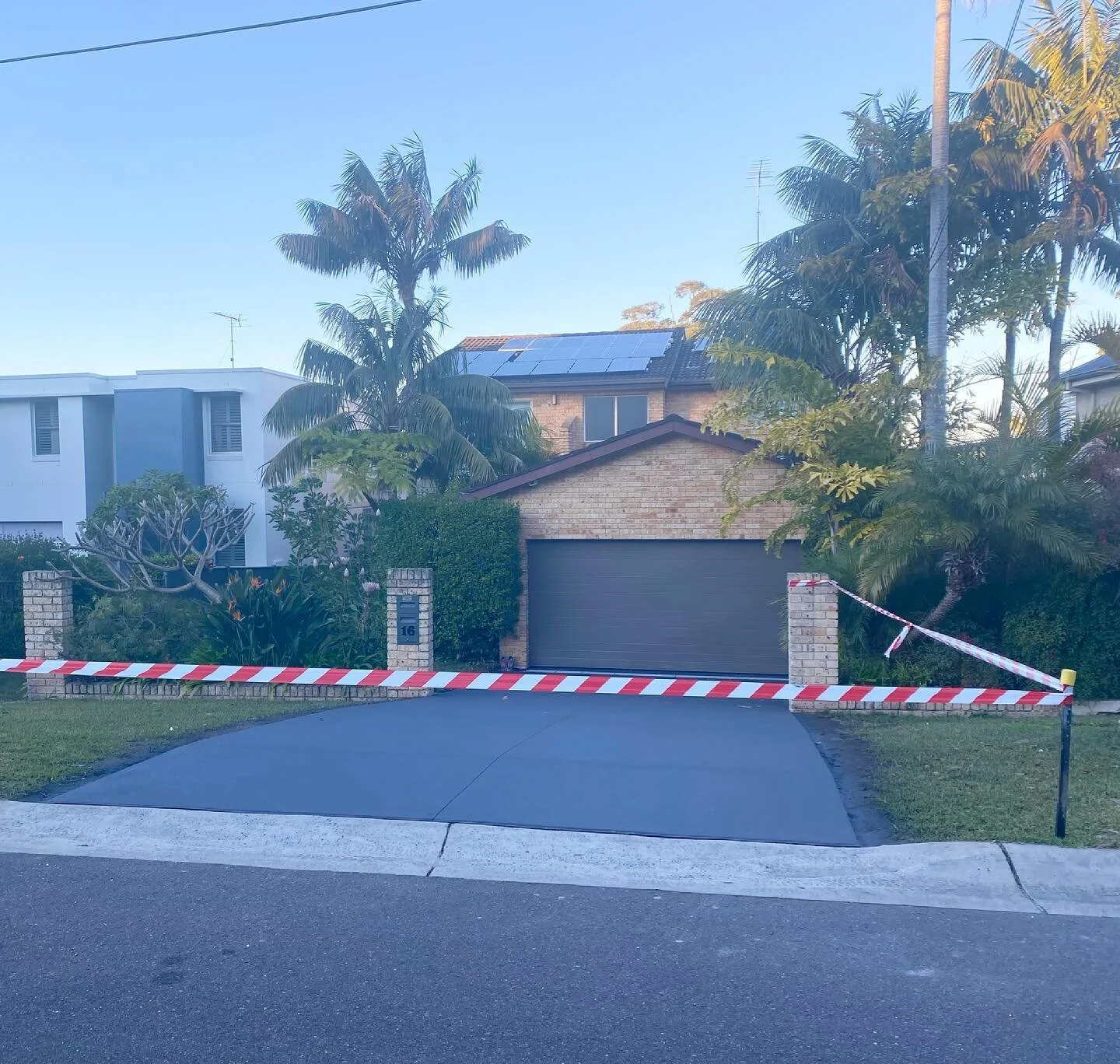 Once spraycrete is applied to any plain concrete surface, for best results we recommend waiting at least a day before walking across it and a week before driving on it - the tape is there for a reason&hellip;

#njlconcreting #sutherlandshirebusiness 