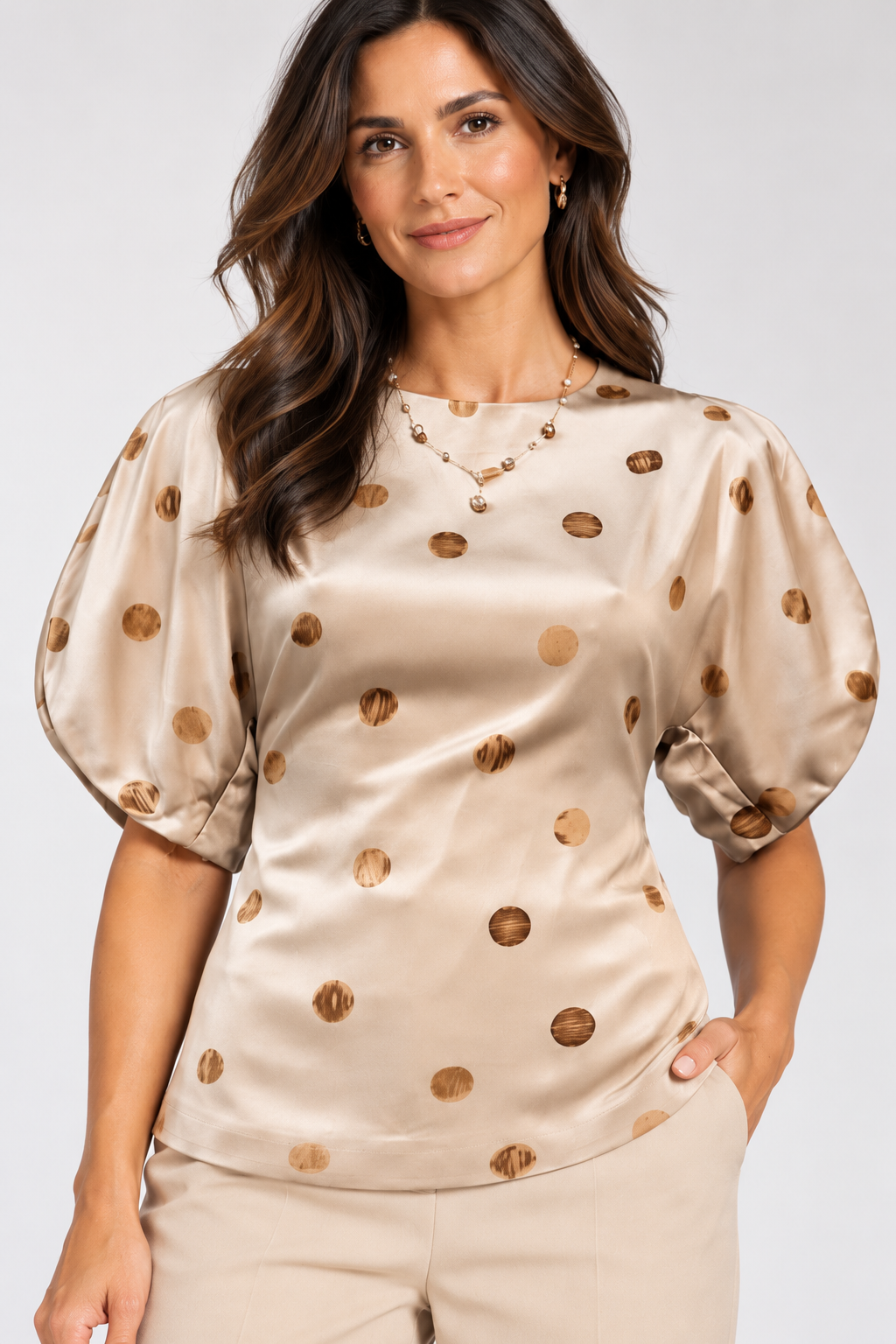 Elley Champagne satin top