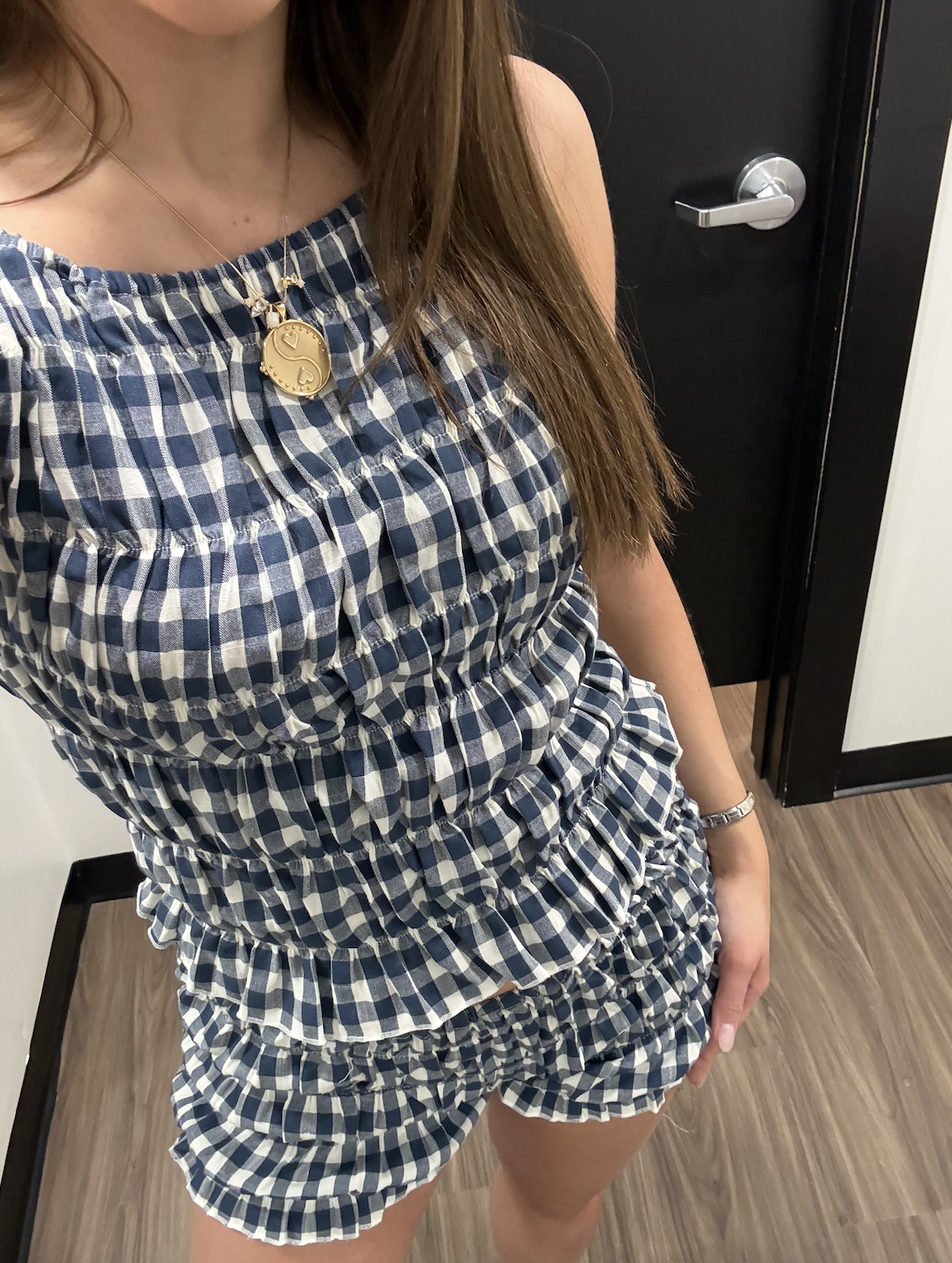 Smocked Gingham  Tank