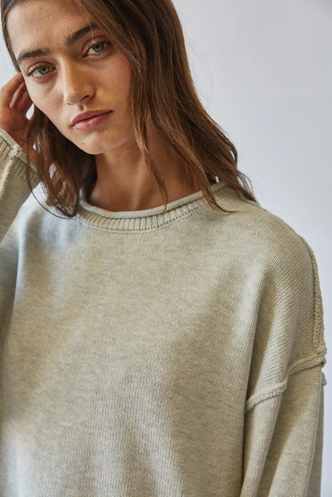 Reverse Seam Roll Neck Sweater