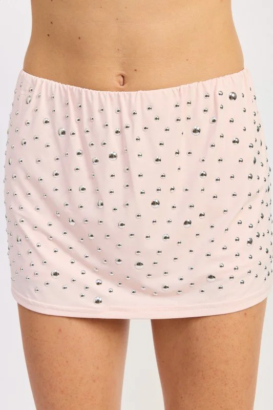 Metal Stud Mini Skirt