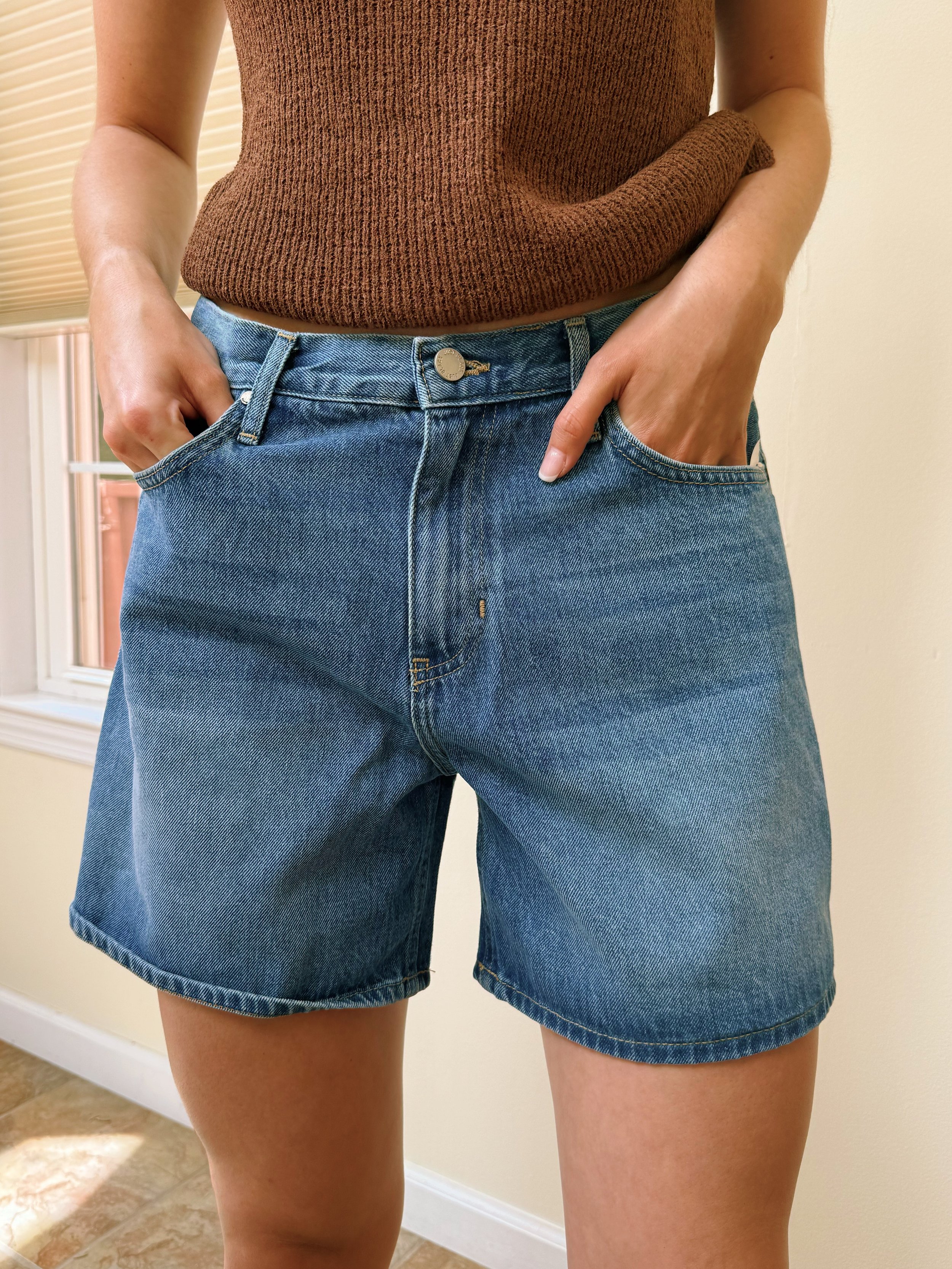Long Denim Shorts