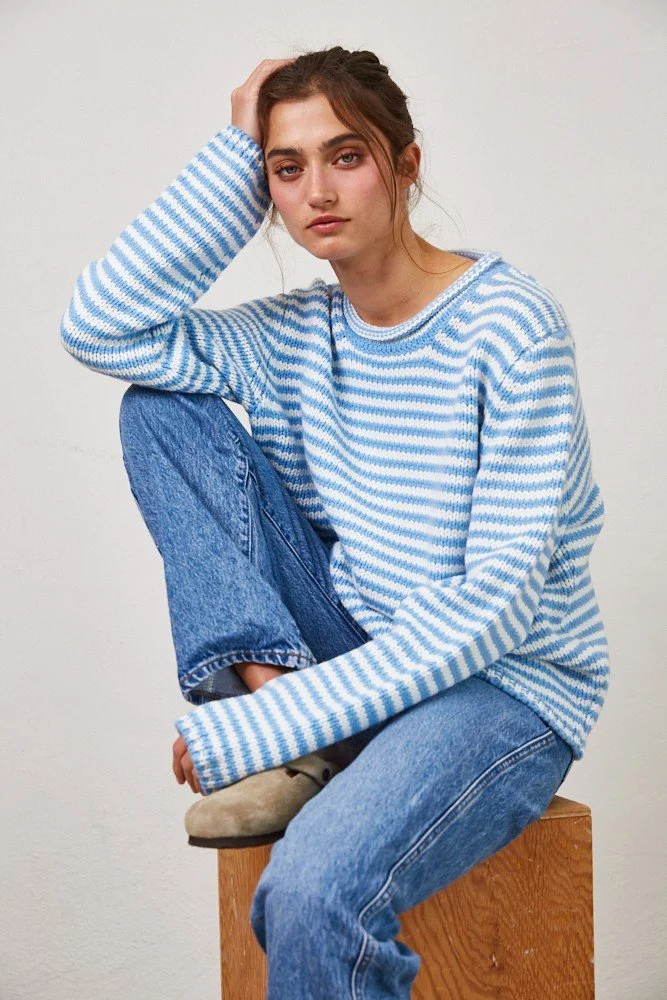 Striped Roll Neck Sweater