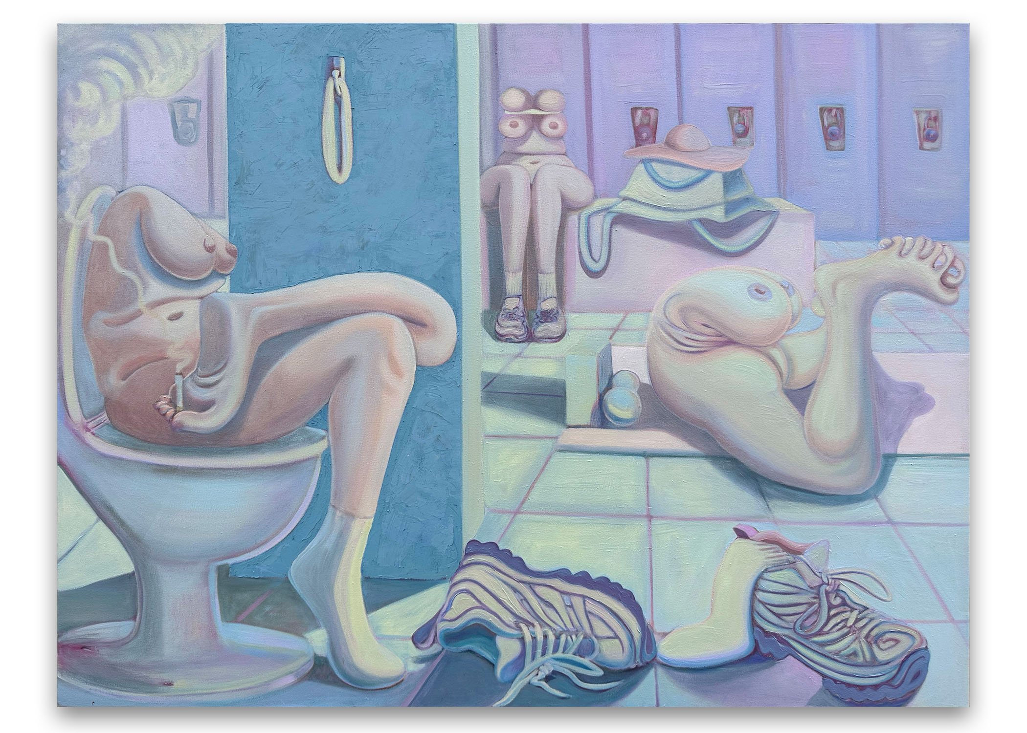 Block the Cock or Blow it Away, oil on canvas, 36 x 48", 2023