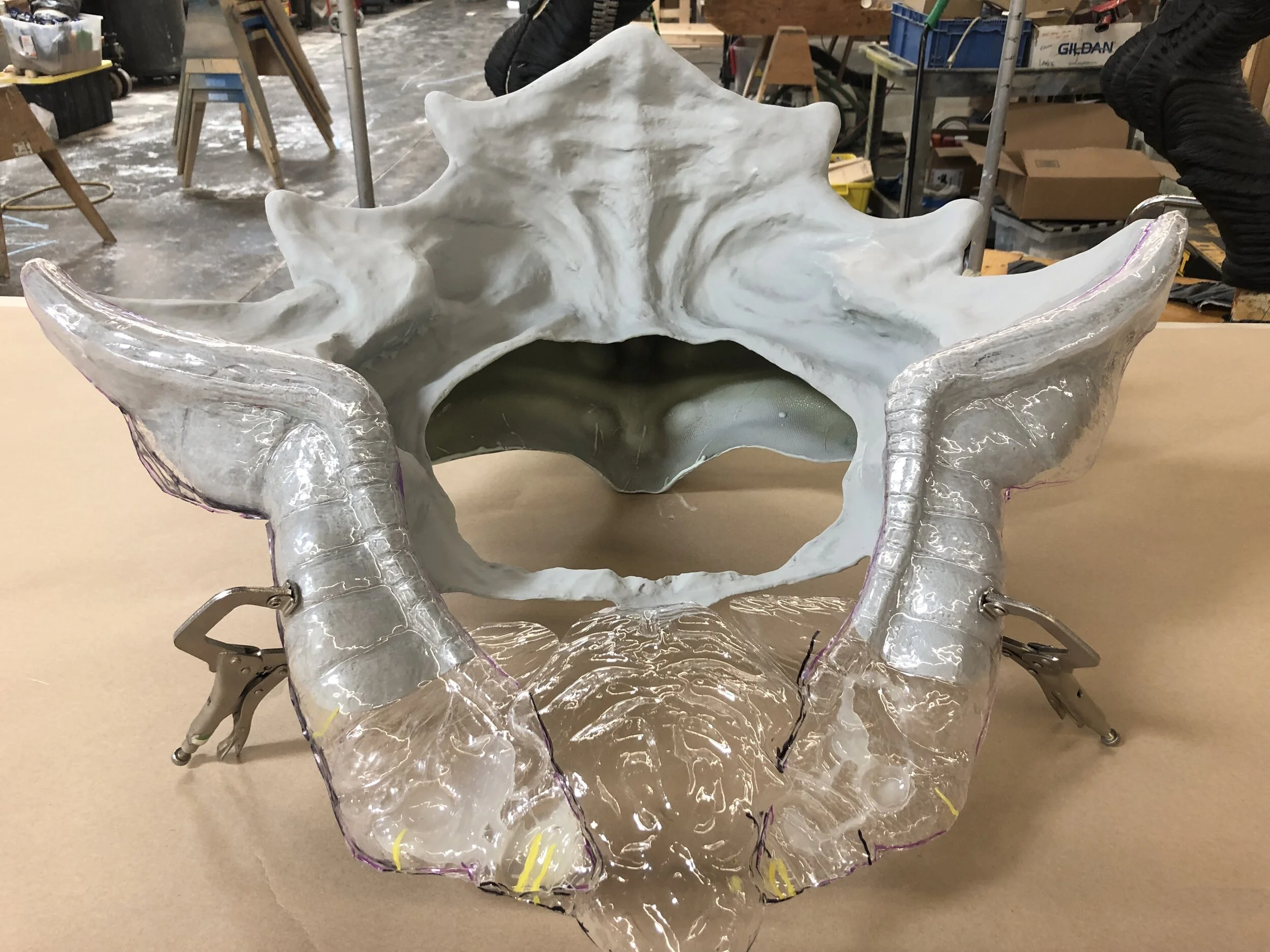 Testing the fiberglass and vacuform pieces