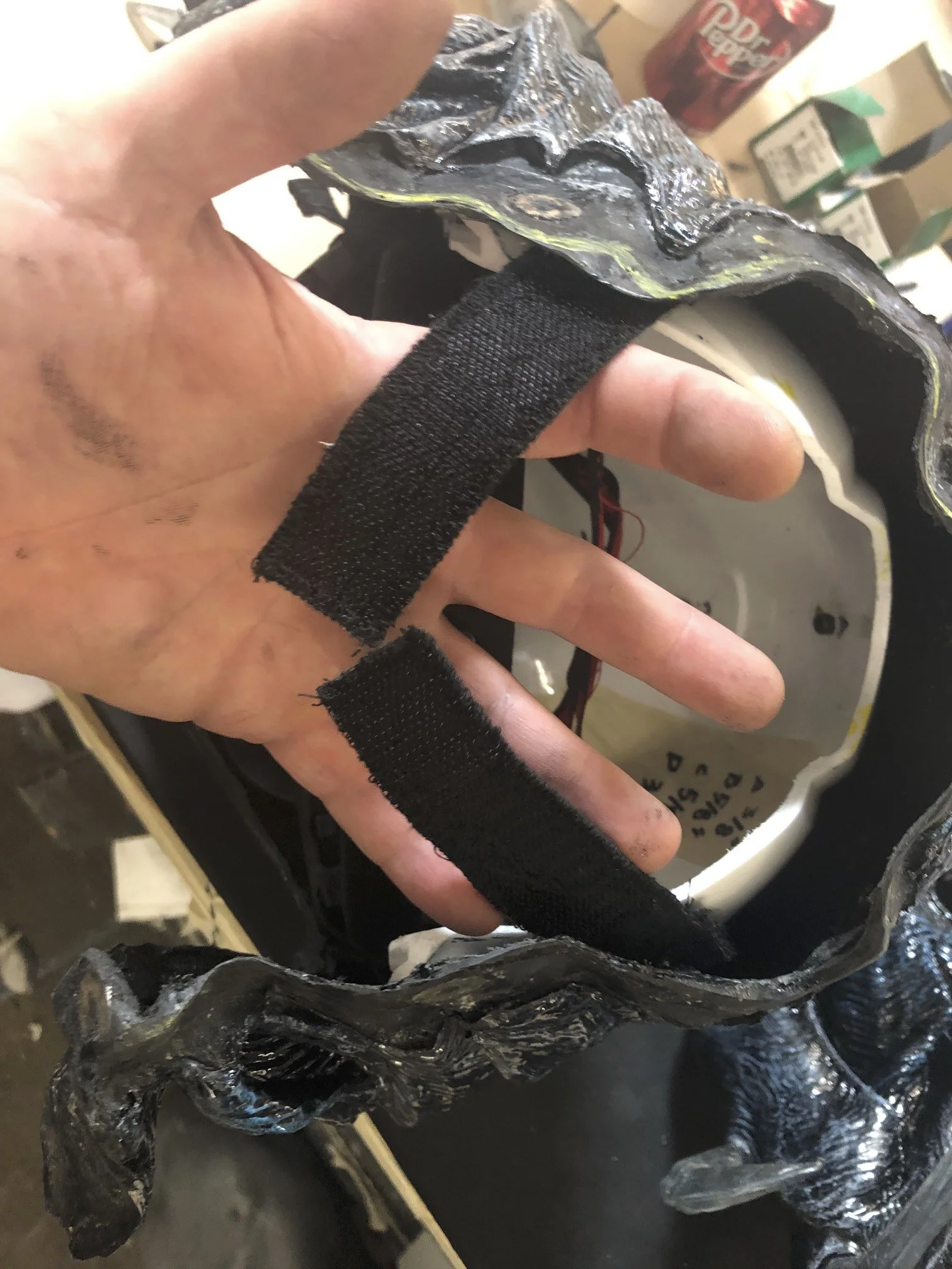 Velcro and hooks so the removable face plates stay in place