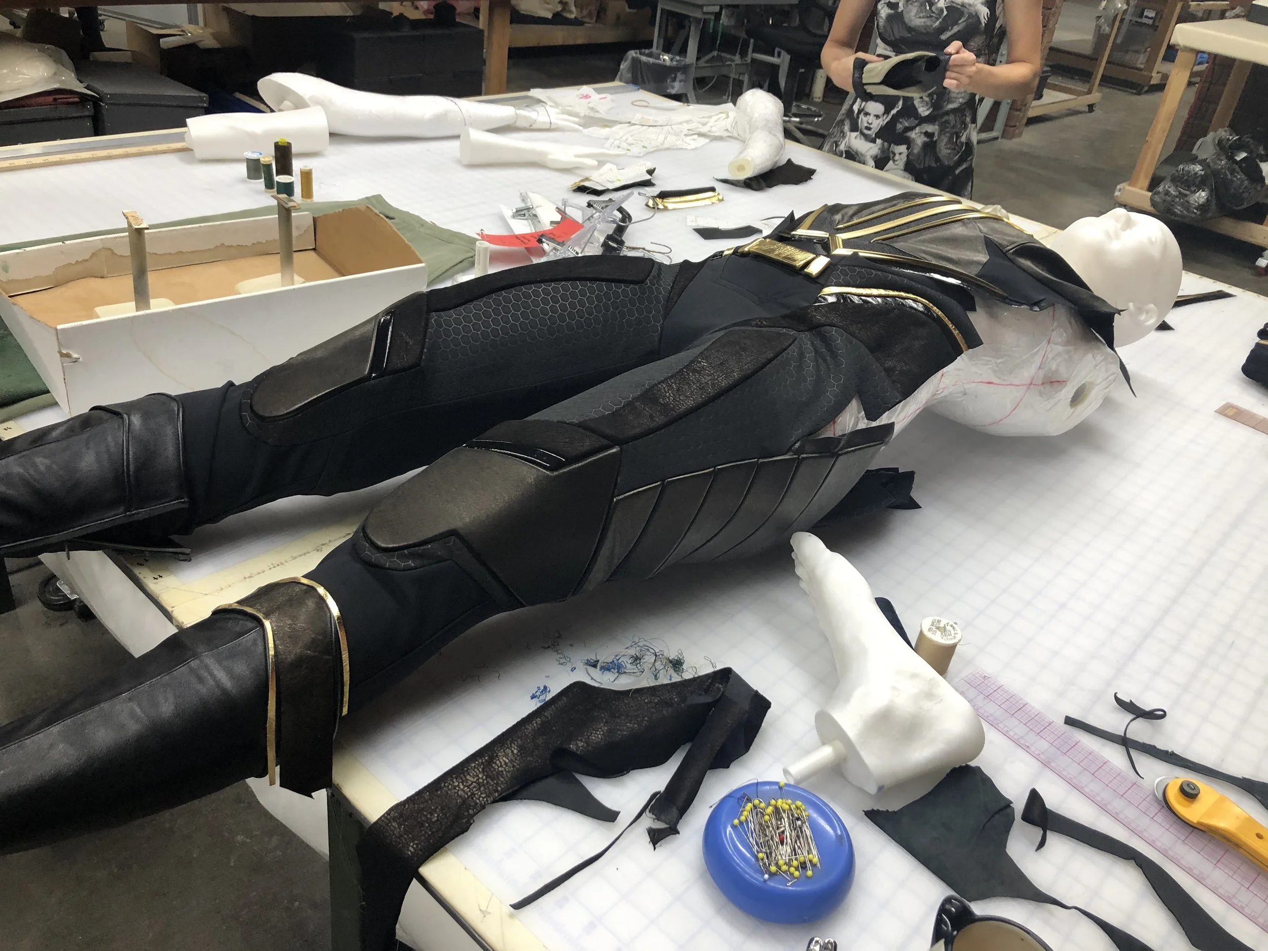 This suit was very sophisticated. Many panels, many materials.