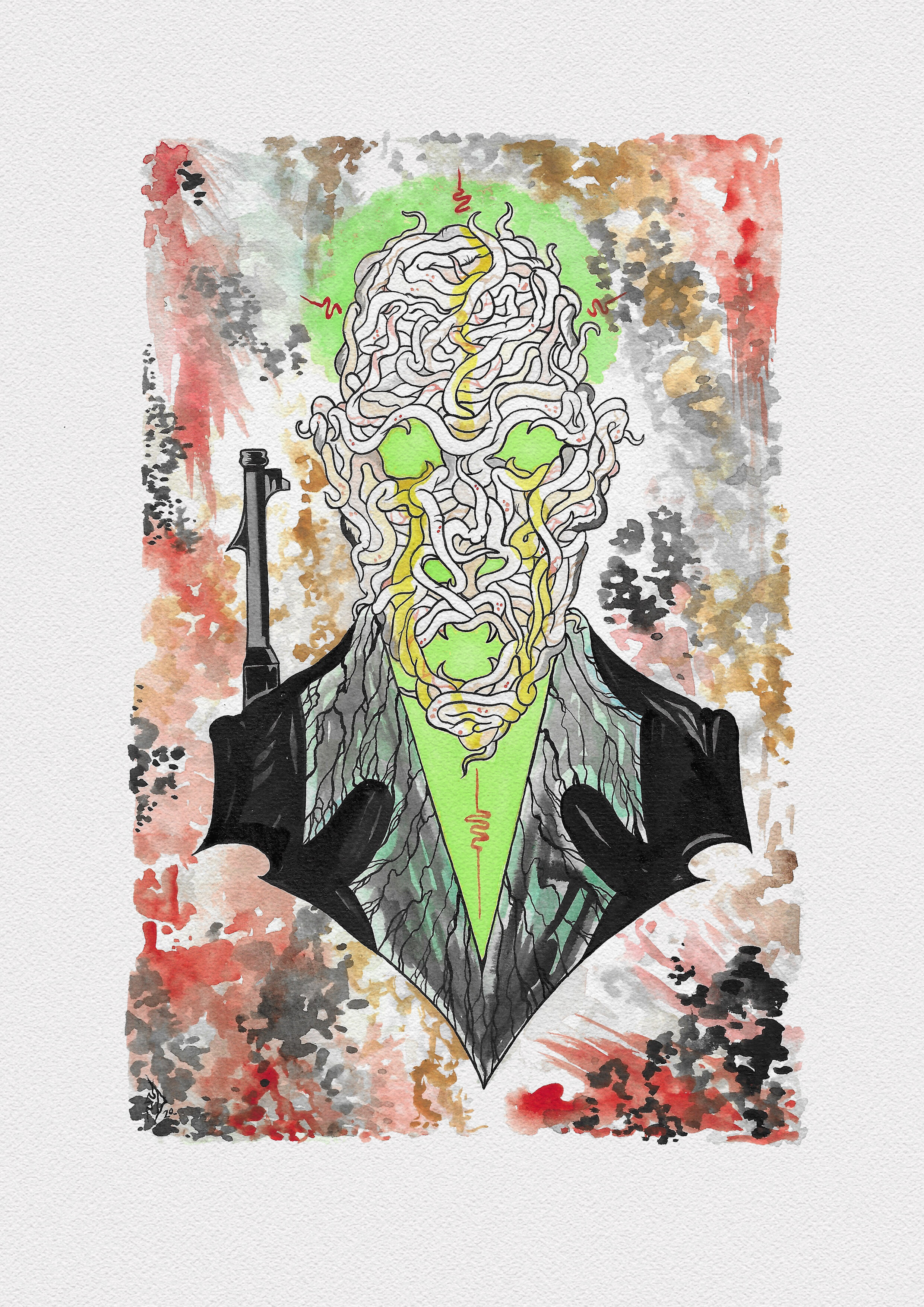 Armed Populace Original Watercolour