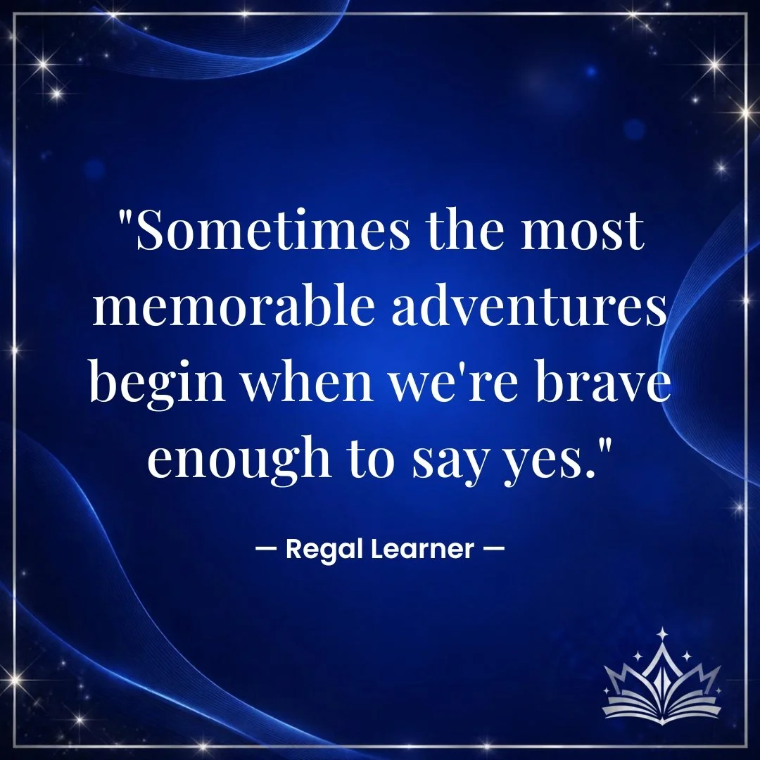 👑 Regal Reflection: Whether it's trying something new, attending an event, exploring a new place, or simply stepping outside your comfort zone, sometimes the best memories begin with one simple word: "Yes." What adventure are you saying ye