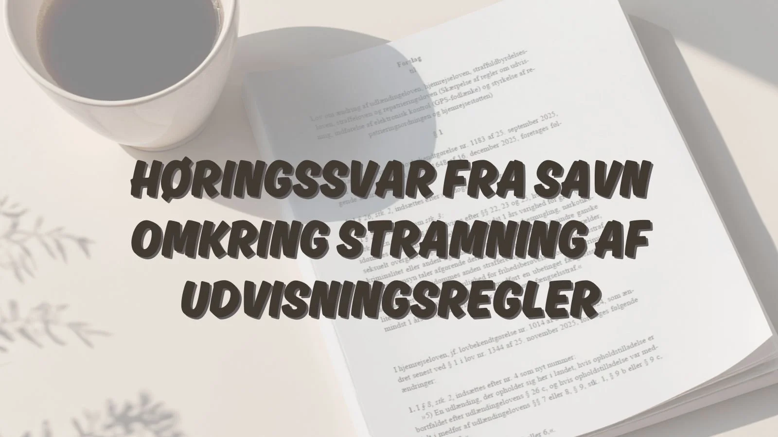 Høringssvar fra SAVN omkring stramning af udvisningsregler