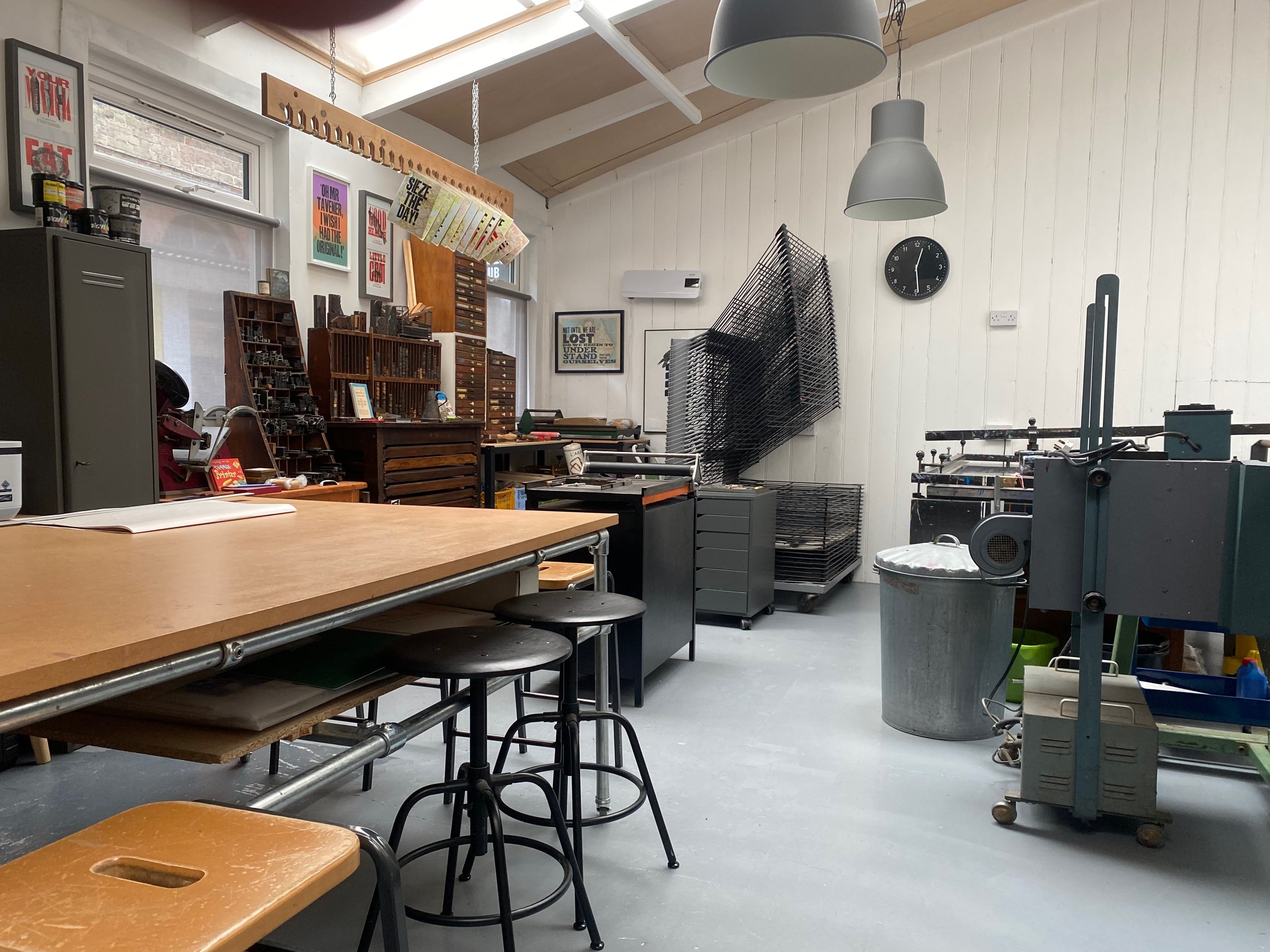 Screen printing and letterpress studio