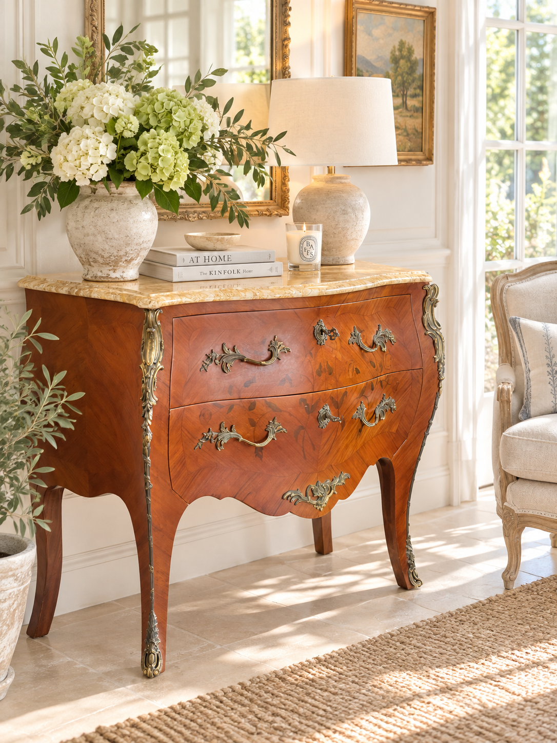 Vintage French Louis Bombe Commode Chest