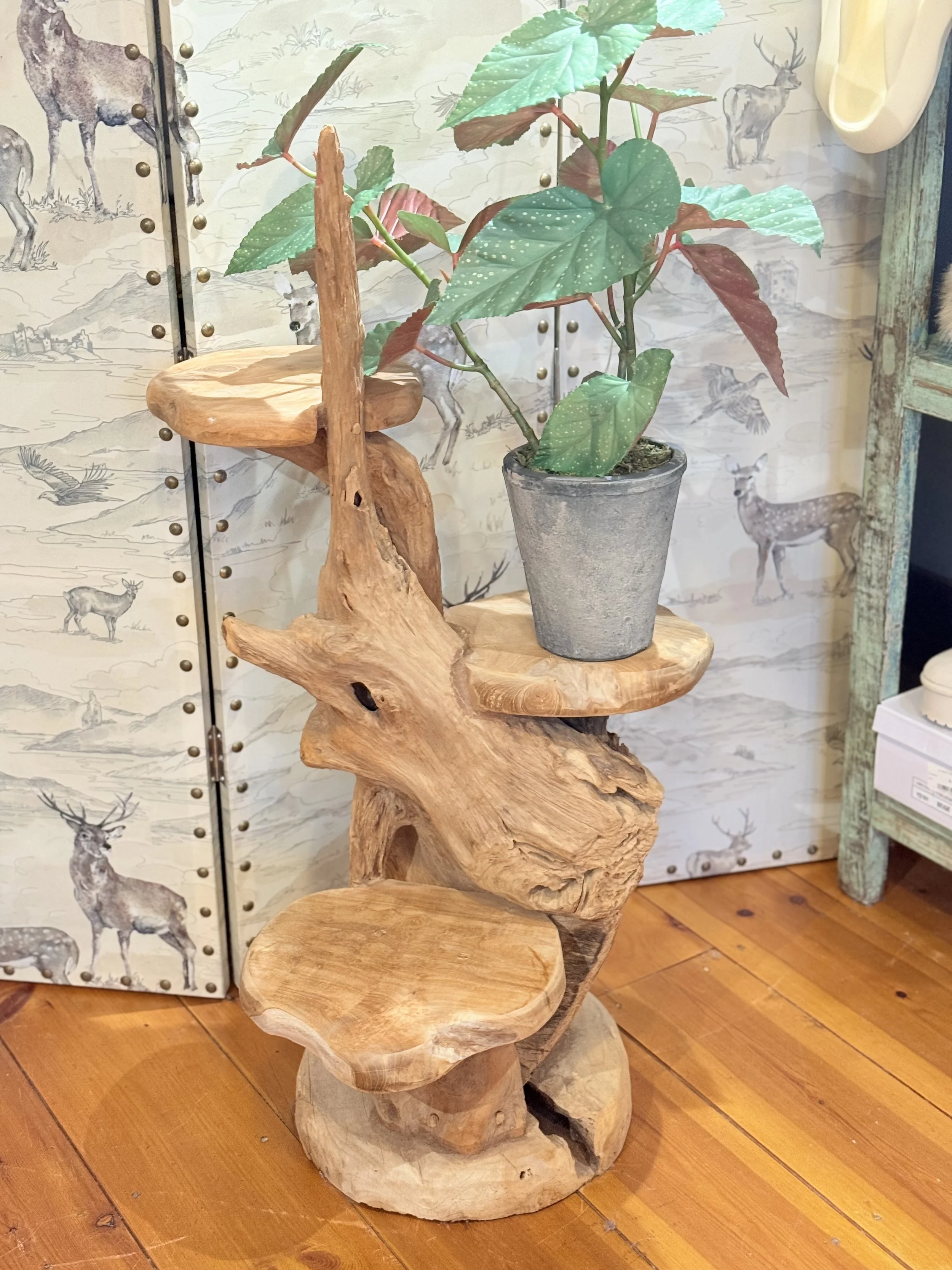 Teak Three-Tier Plant Stand / Table