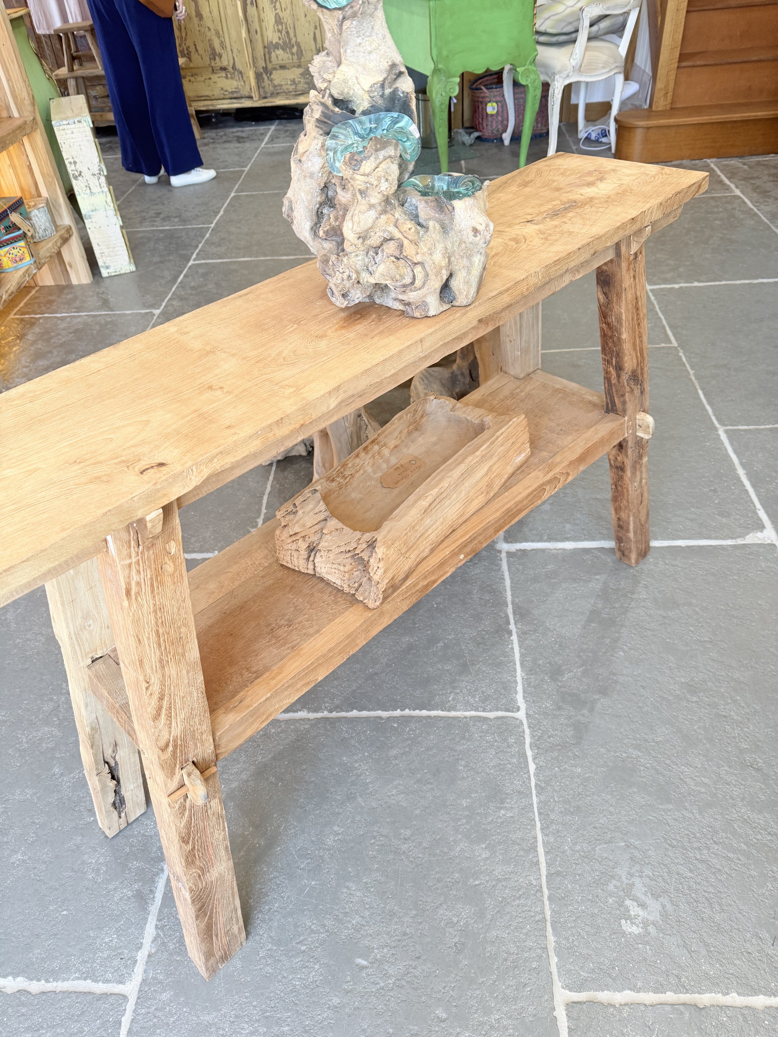 Rustic Teak Console Table