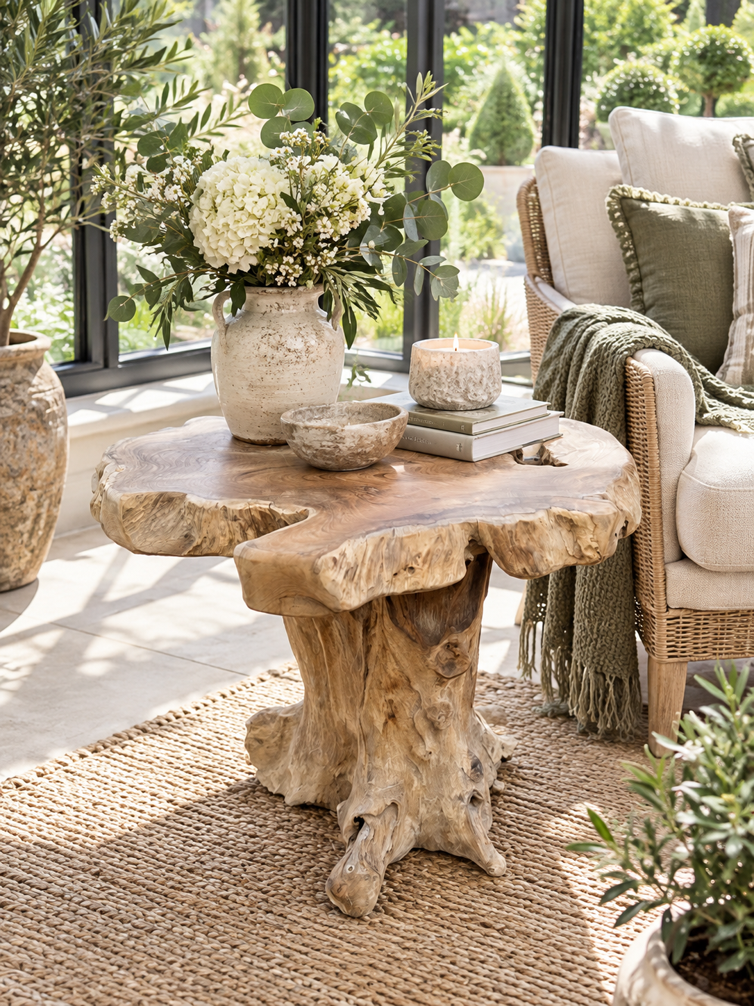 Handmade Rustic Teak Root Table