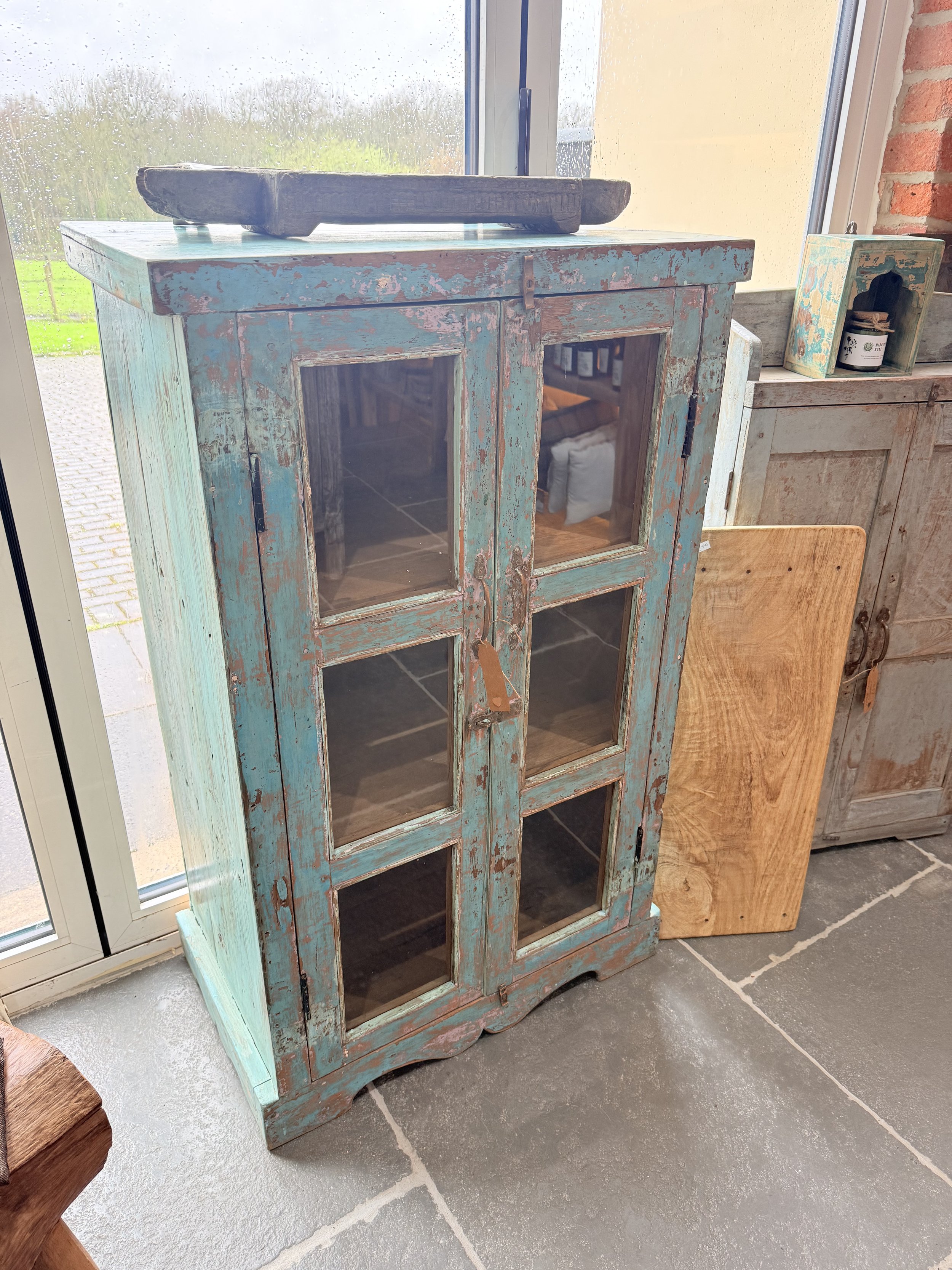 Antique Indian Glazed Cupboard