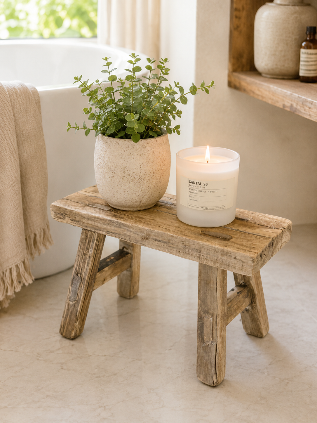 Rustic Vintage Wooden Stool