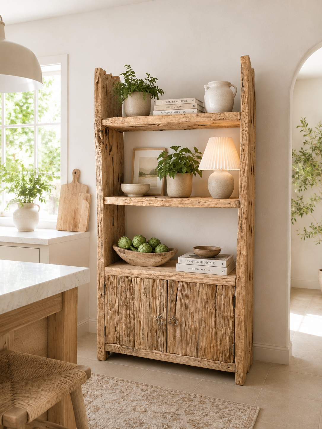 Handmade Teak Bookcase Shelving Unit