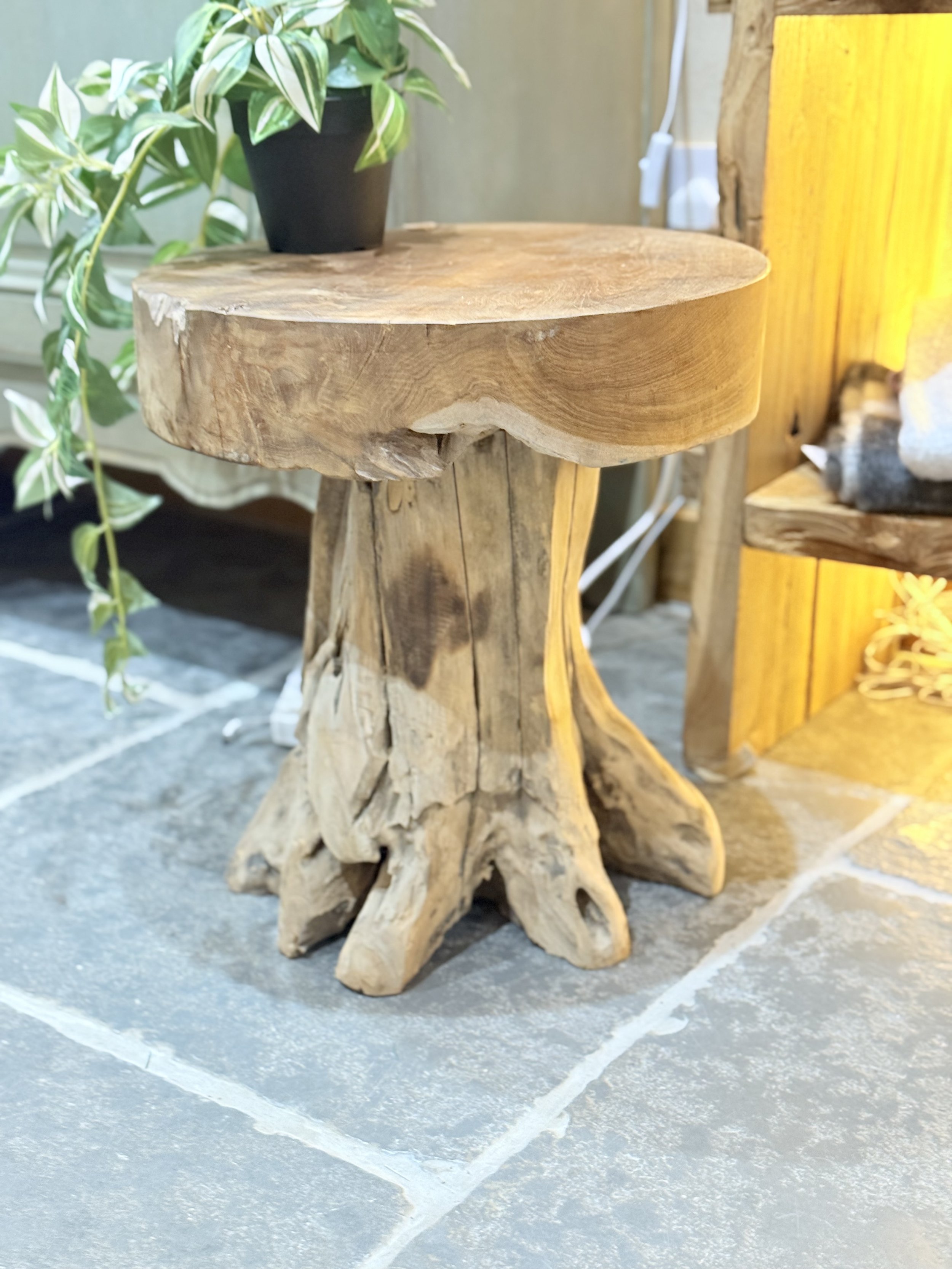 Handcrafted Teak Root Stool