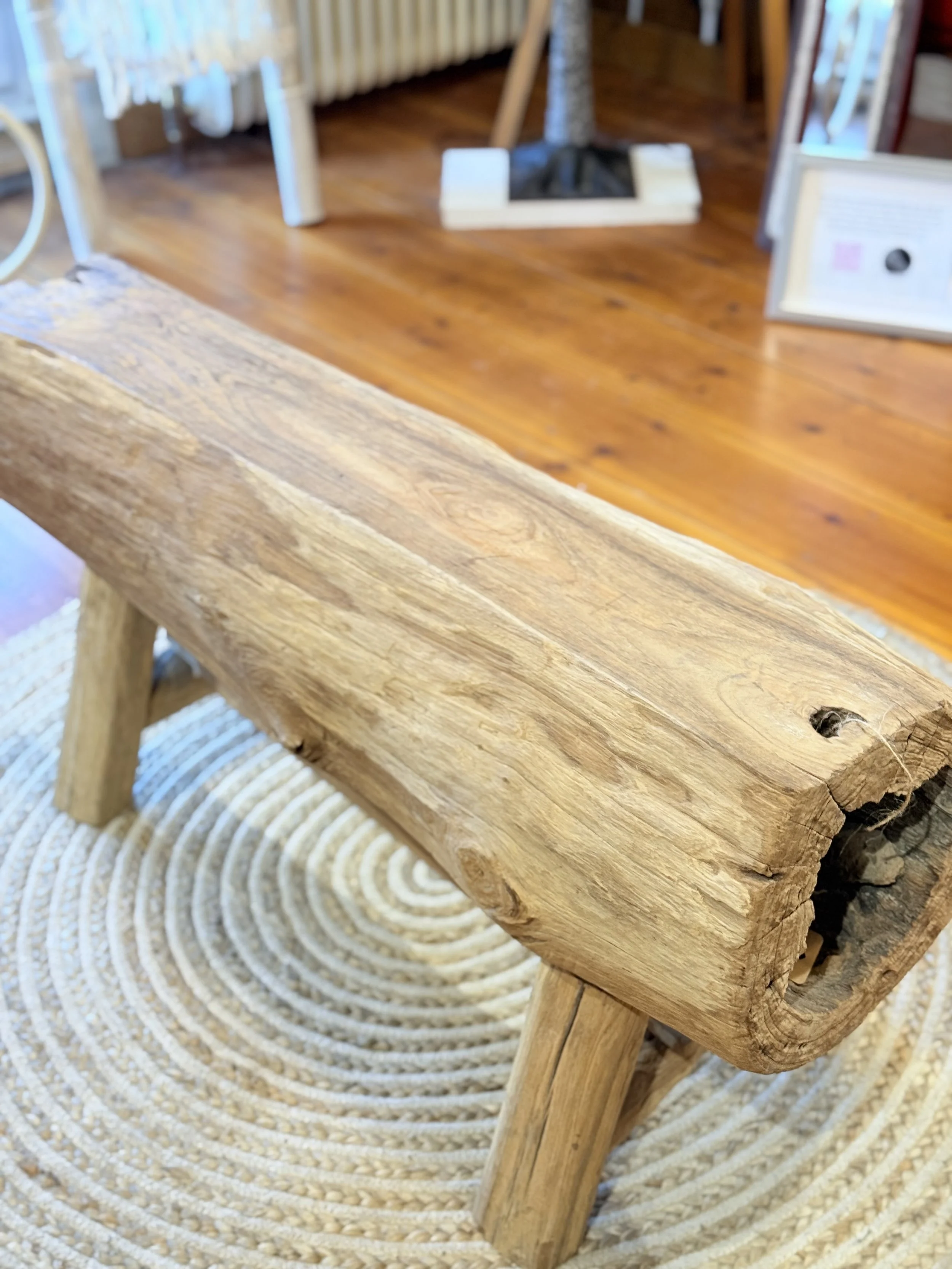 Large Teak Log Stool/Table