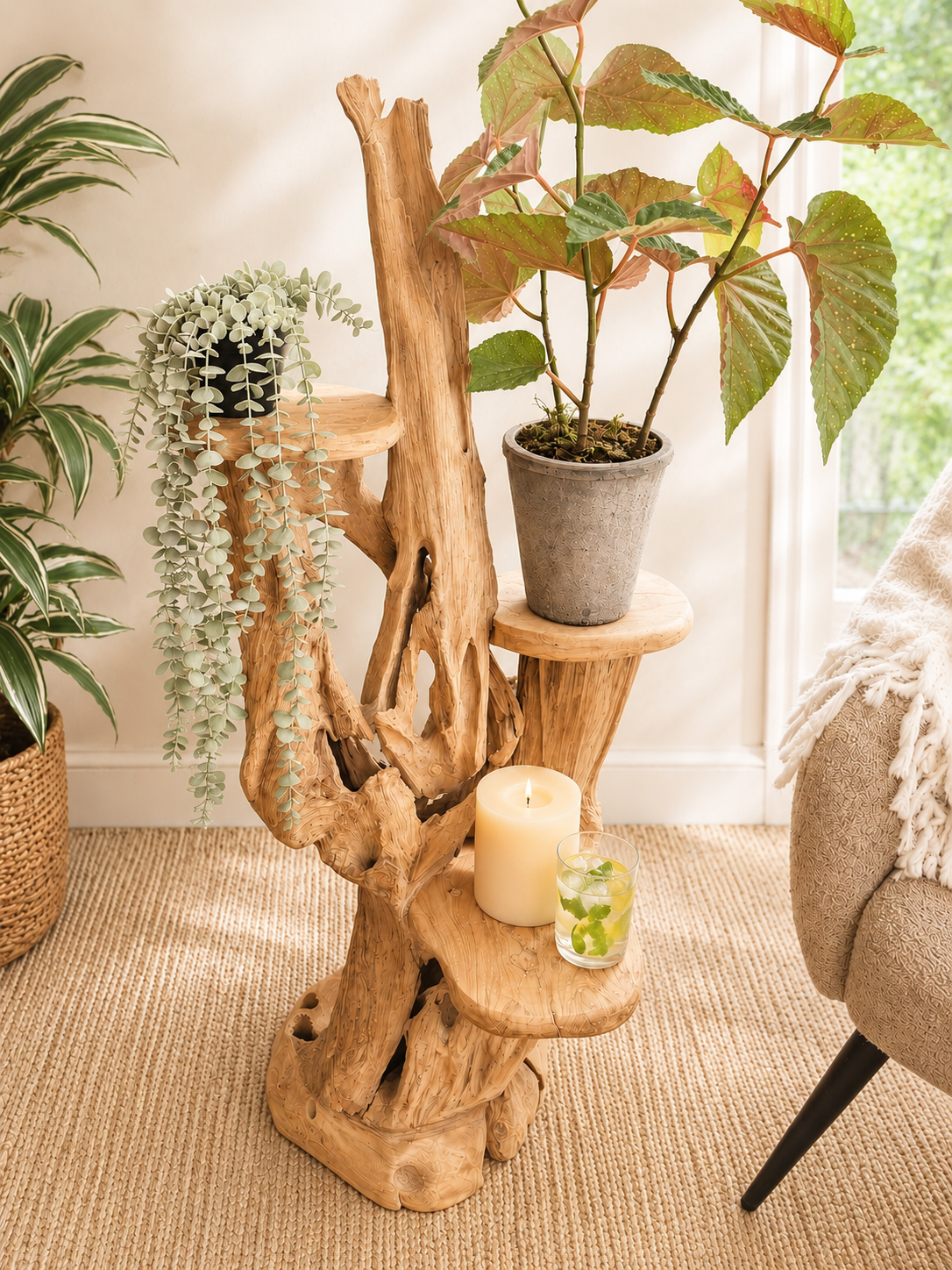 Teak Three-Tier Plant Stand / Table