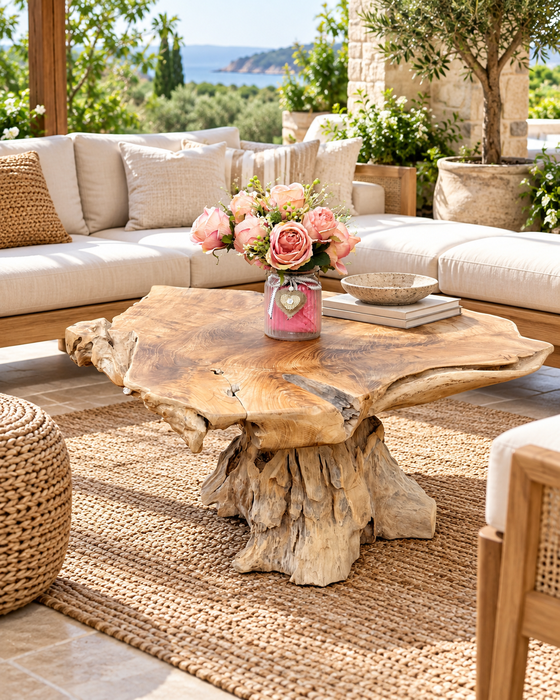 Handmade Teak Root Coffee Table