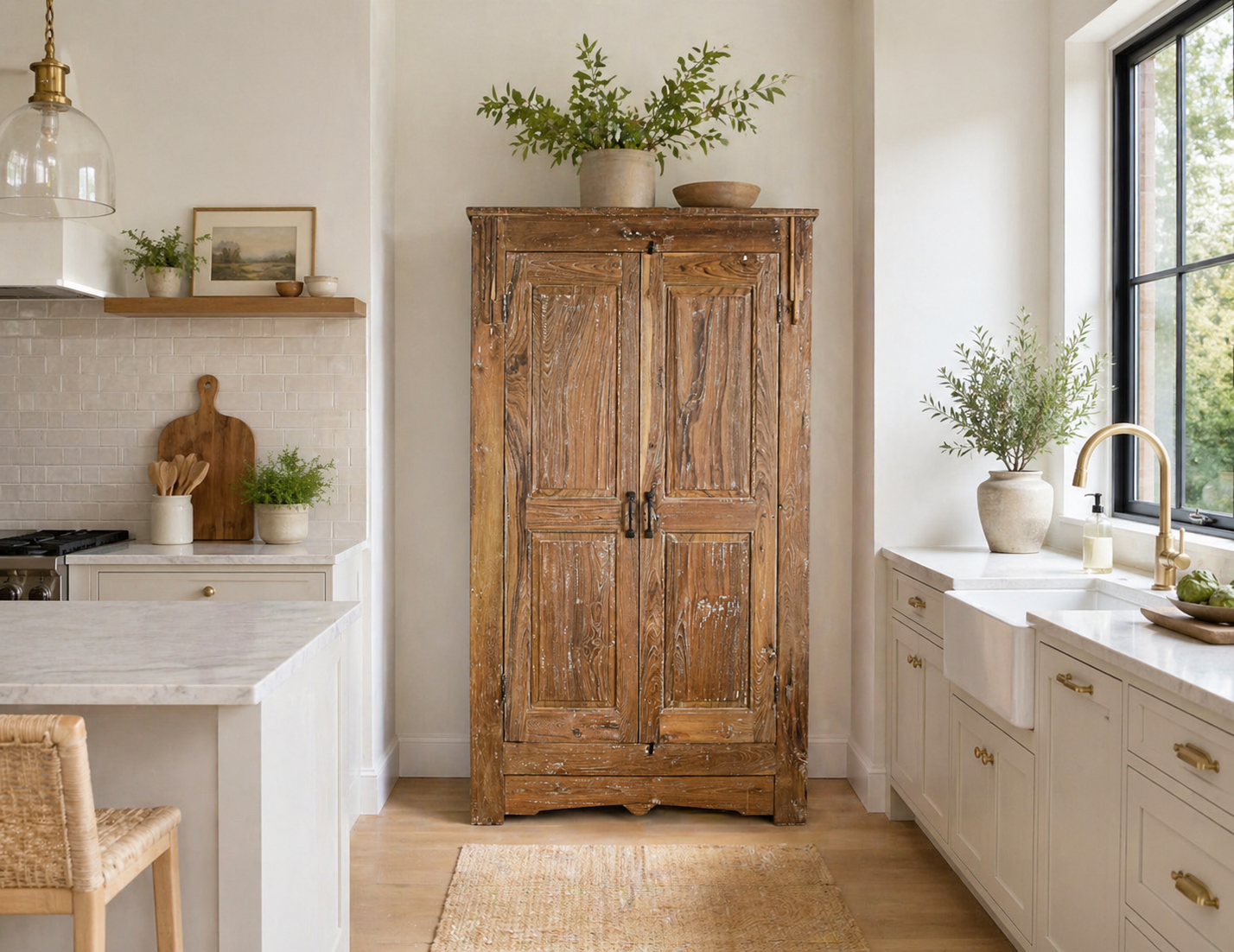 Vintage Rustic Indian Larder Cupboard