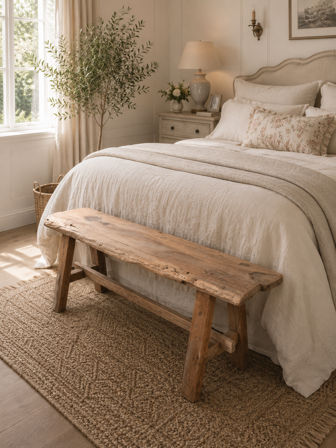 Handmade Rustic Teak Bench