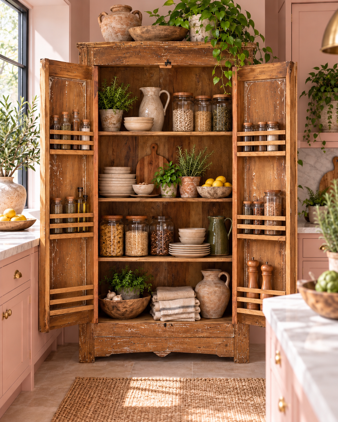 Vintage Rustic Indian Larder Cupboard