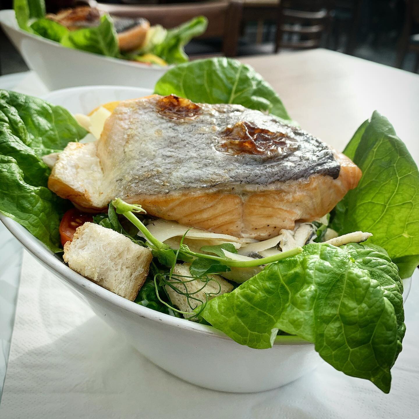 A classic the Continental Salmon Caesar salad! I know we would like to be tucking into one of these right now! On a day like today our garden would be full of lovely diners and cyclists stopping by for a bite to eat and relax. We do hope it won&rsquo