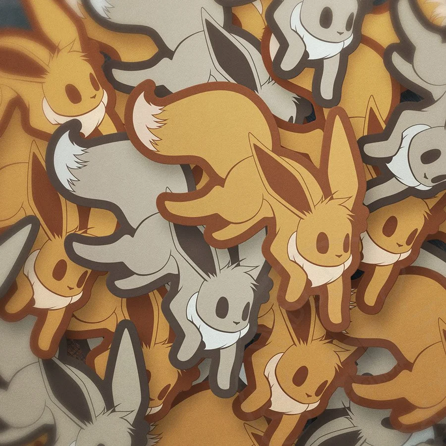 Eeveelutions Eevee Vinyl Sticker - Laptop Stickers - Water Bottle Stickers - Car Decal