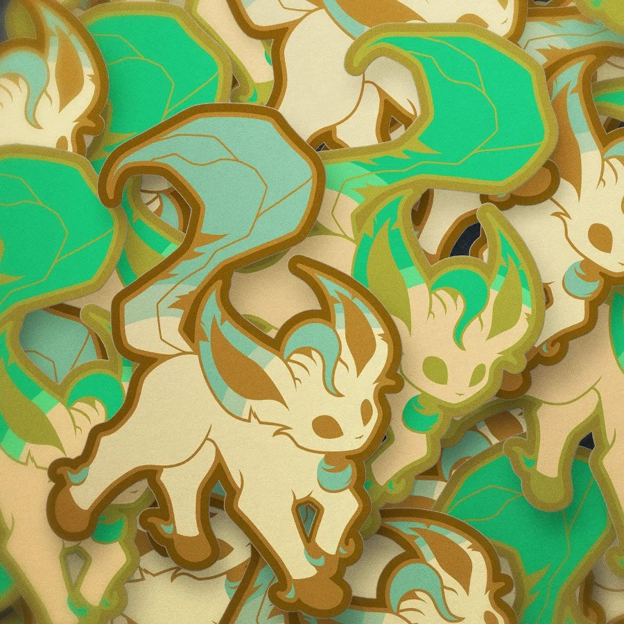 Eeveelutions Leafeon Vinyl Sticker - Laptop Stickers - Water Bottle Stickers - Car Decal