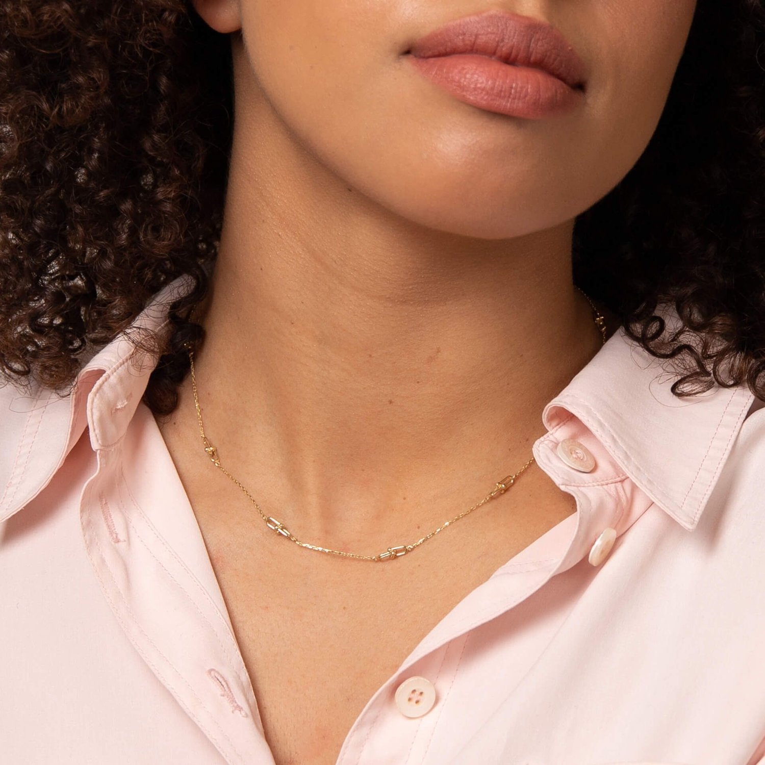 Yellow Gold Cube Necklet — Mary Jane Fine Jewellery