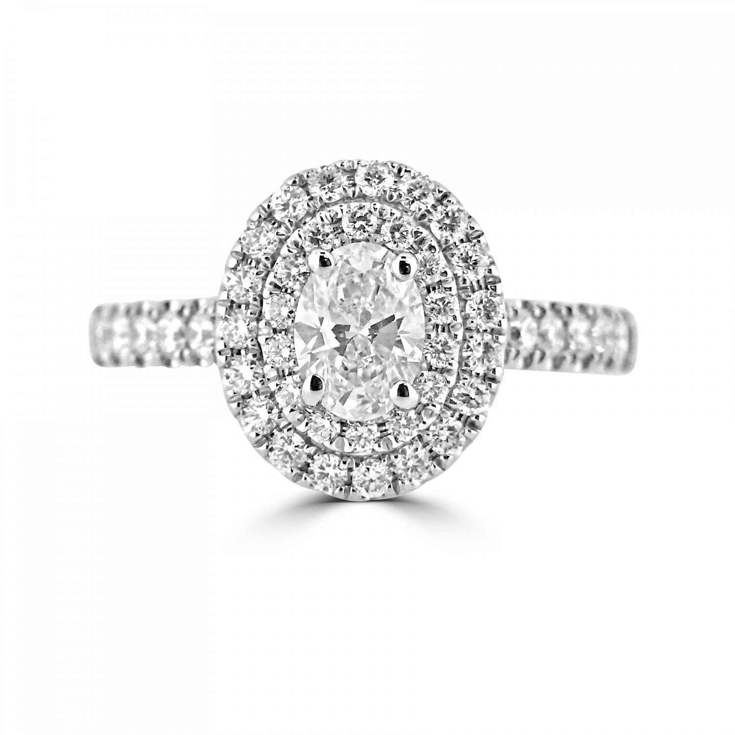 The Aurora Oval Diamond Halo Ring
