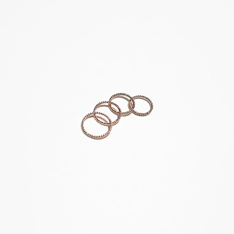 Mini Beaded Knuckle Rings - Set of 4 