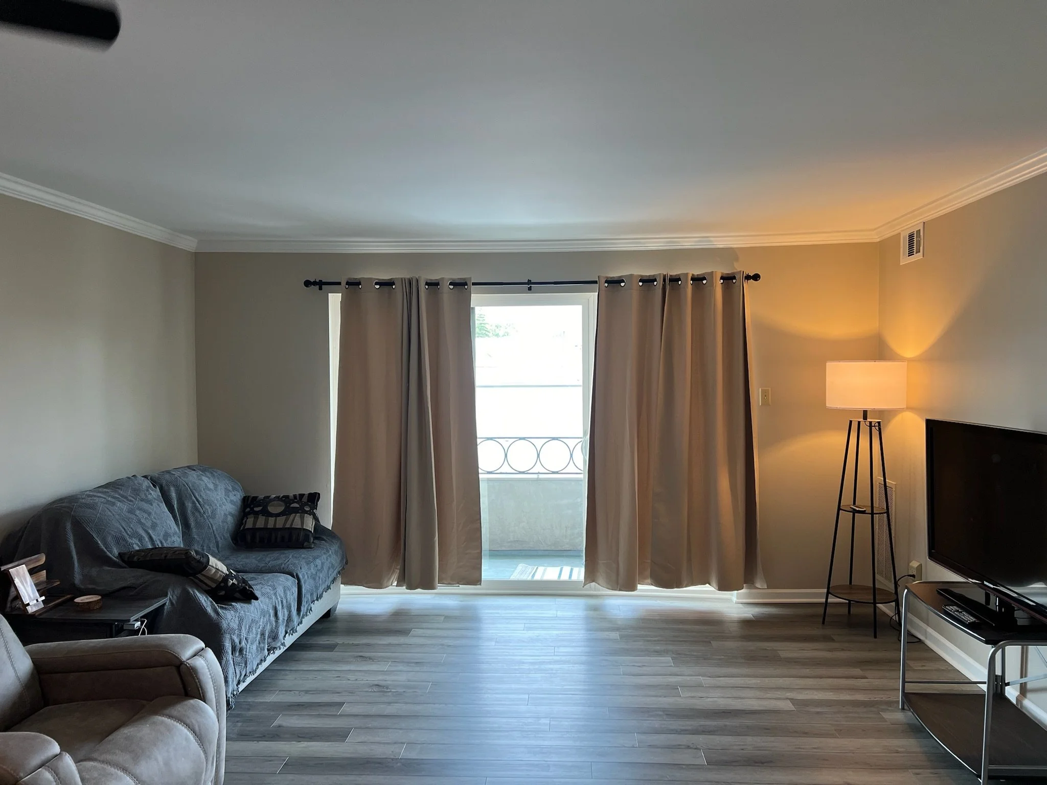 New flooring and fresh paint in remodeled condo