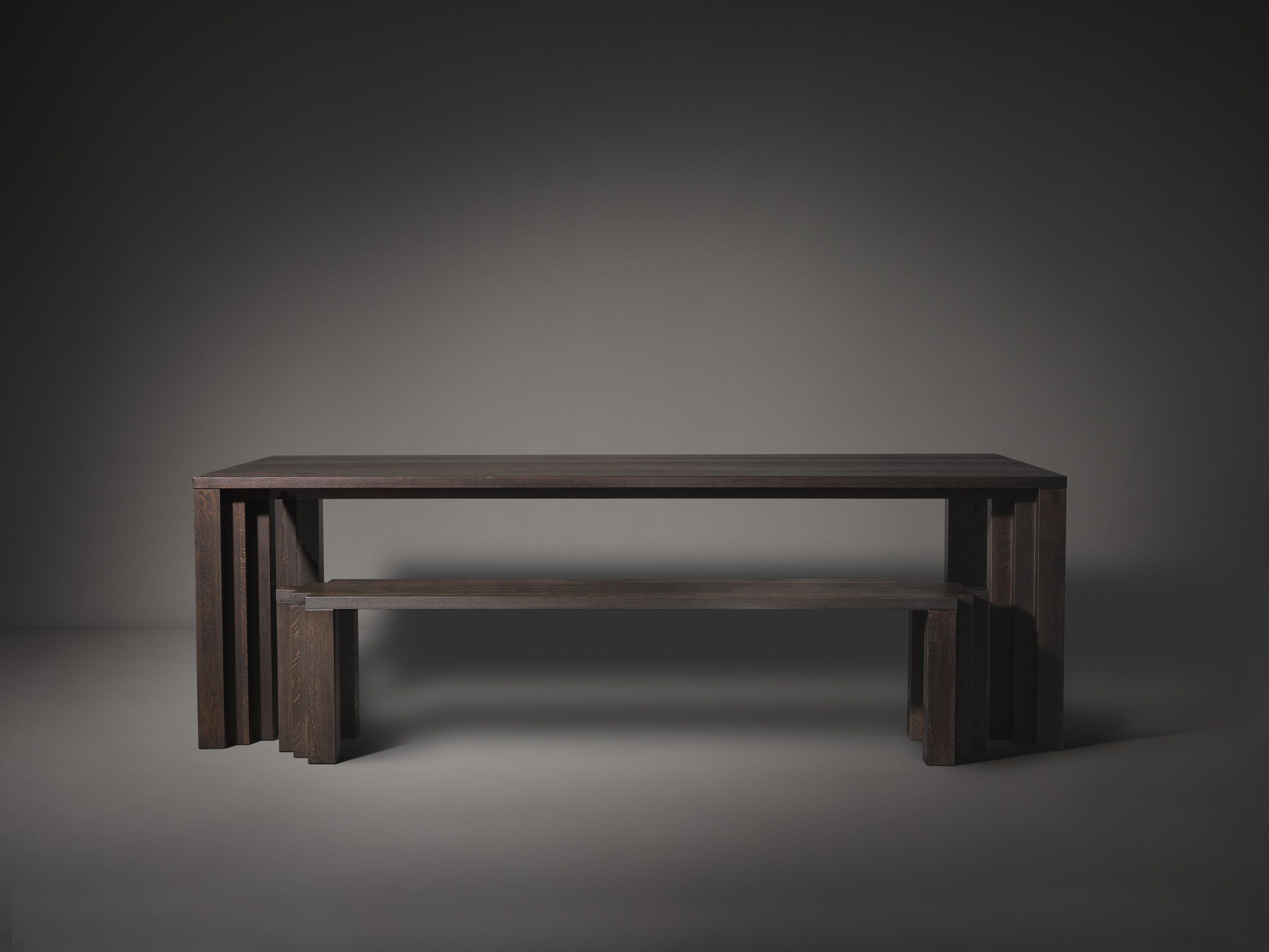 Cadence Table and Bench - Dark Brown - Front View.jpg