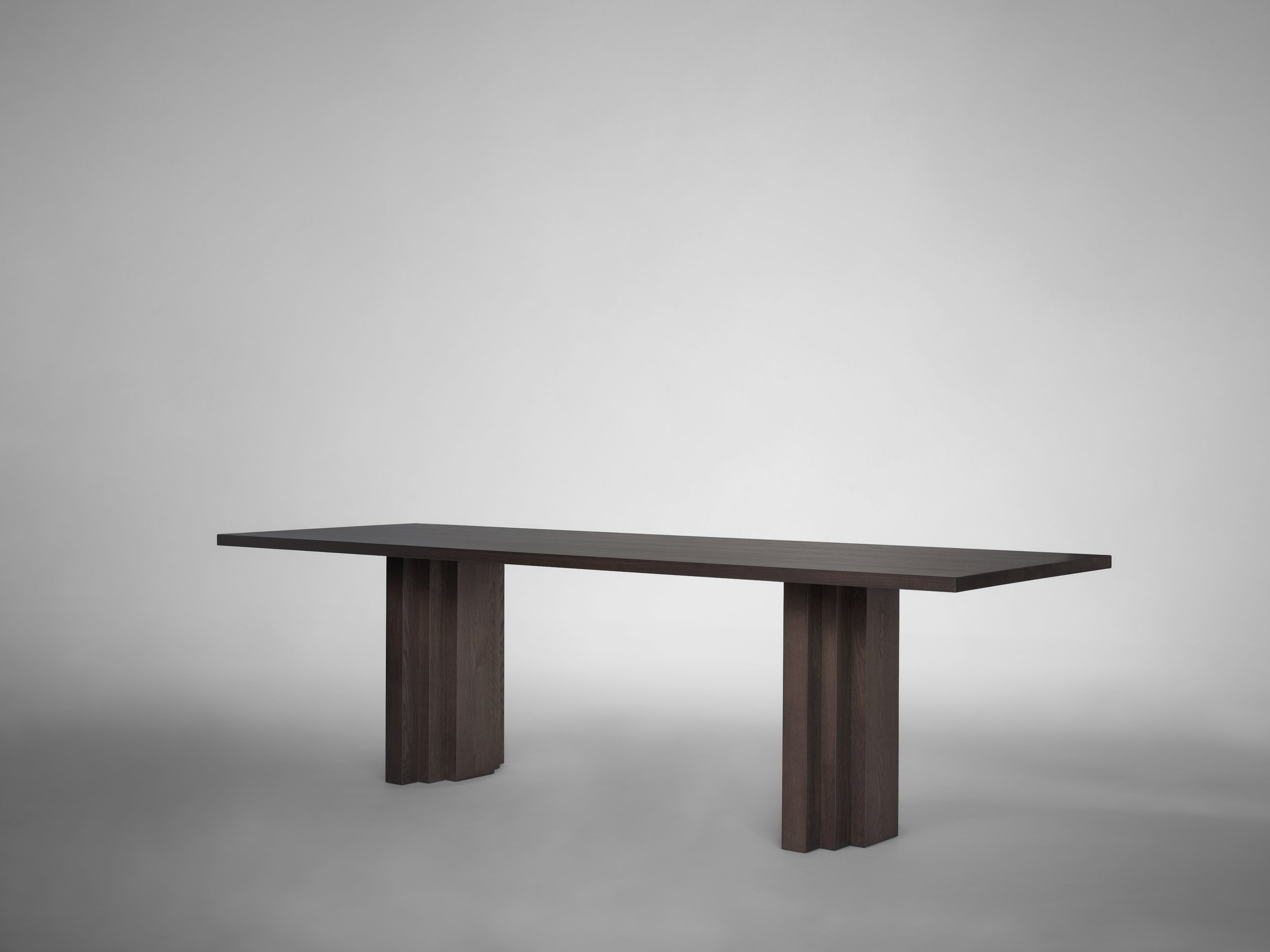Brut Slim Table - Dark Brown Oak - side view - design by Aad Bos.jpg