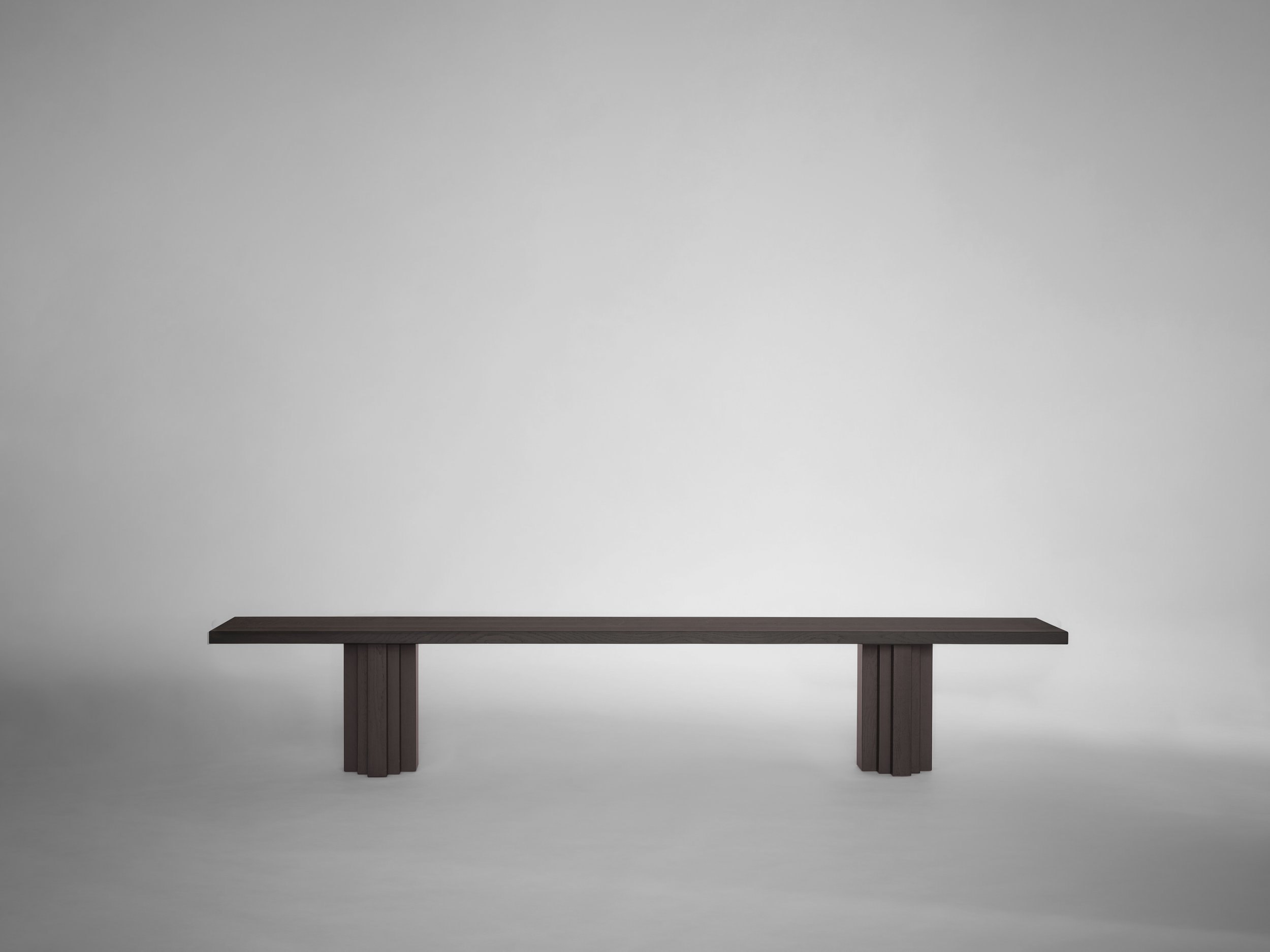 Brut Slim Bench - Dark Brown Oak - front view - lg - design by Aad Bos.jpg