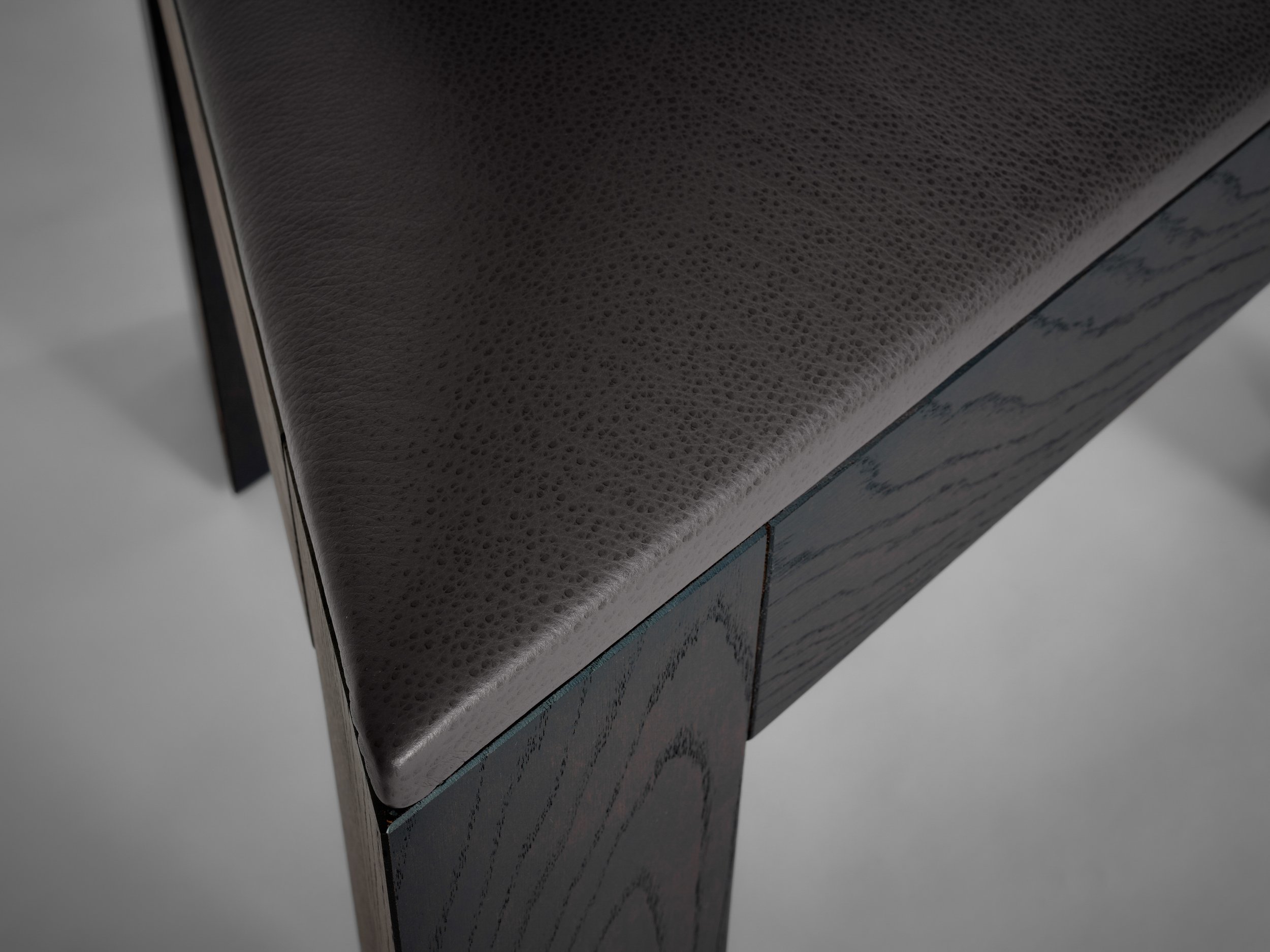 Mokko - Trigon Chair - Dark Brown Oak - grey seating - lg - detail - design by Aad Bos.jpg