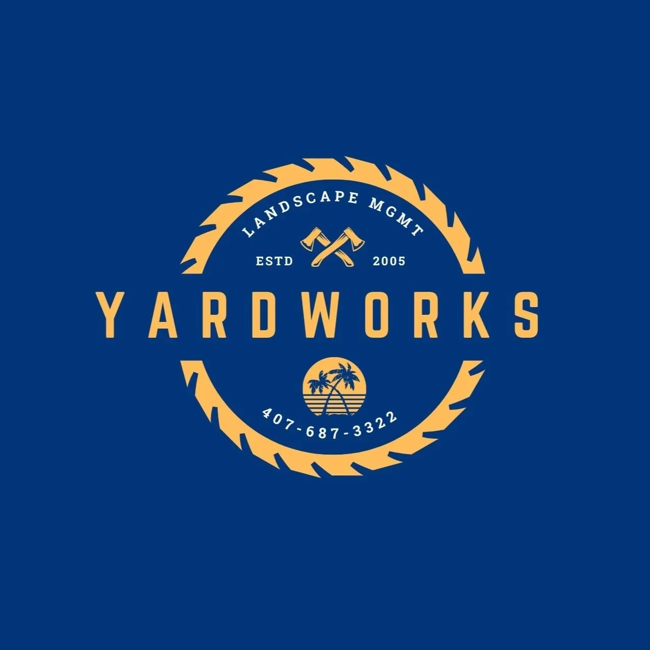 Yard Works project portfolio cover — Mediterranean estate with reel-cut Zoysia lawn and lap pool in Winter Park.