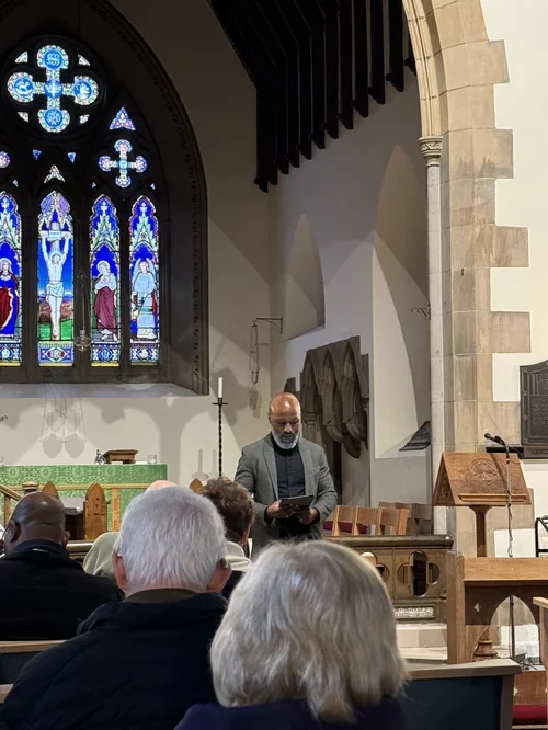 Rev Aaron Moffat-Jackman opening our Peace Vigil