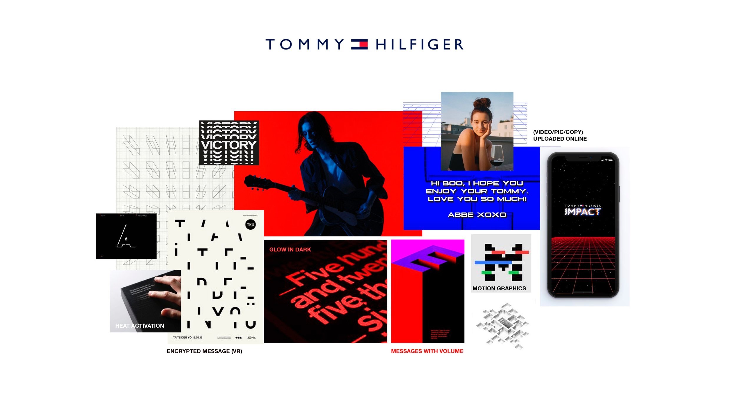 Hidden Messages Mood Board - Tommy Hilfiger Holiday Set Solutions GAME ON! 2022 Campaign